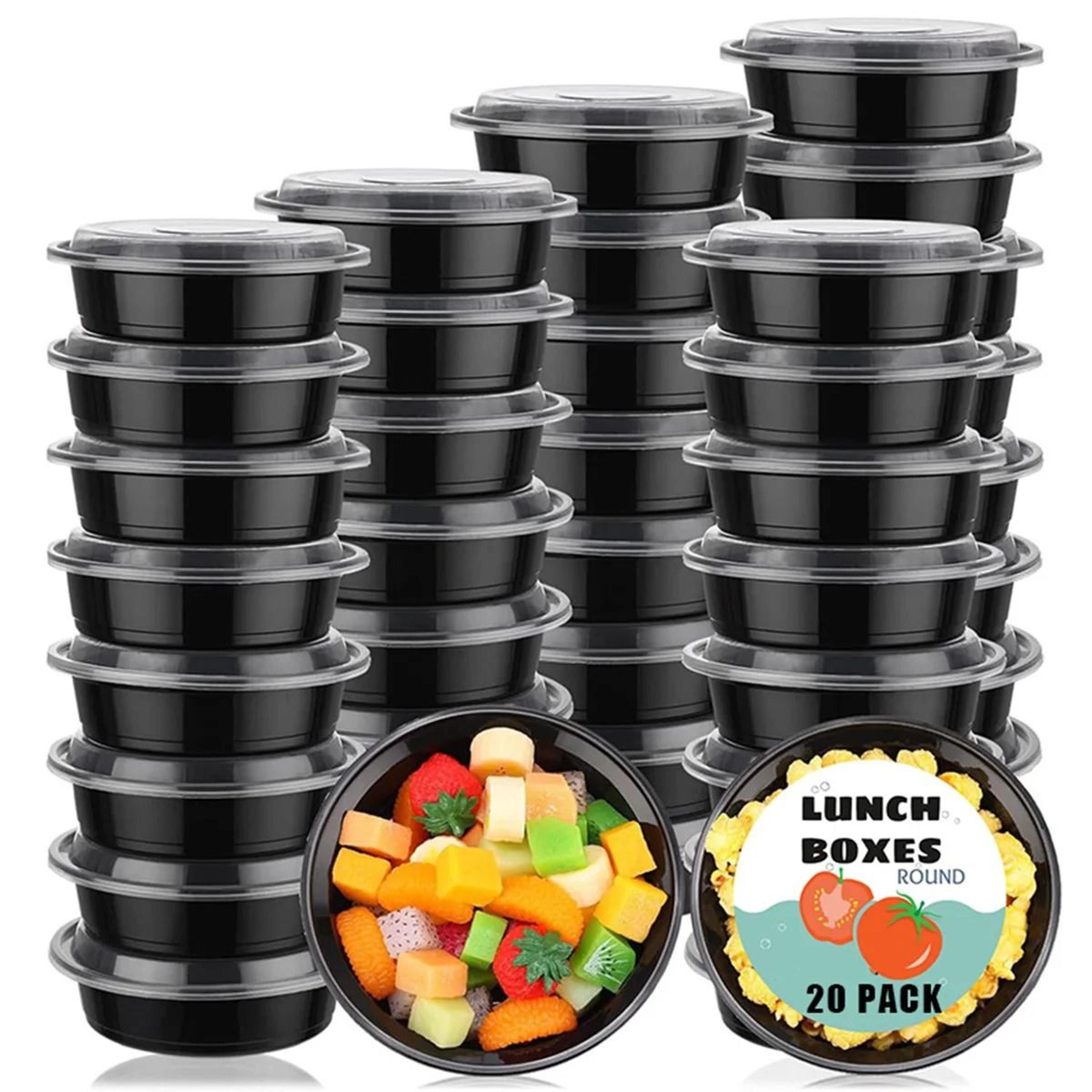 20 piece reusable meal prep containers microwave safe round food storage bins