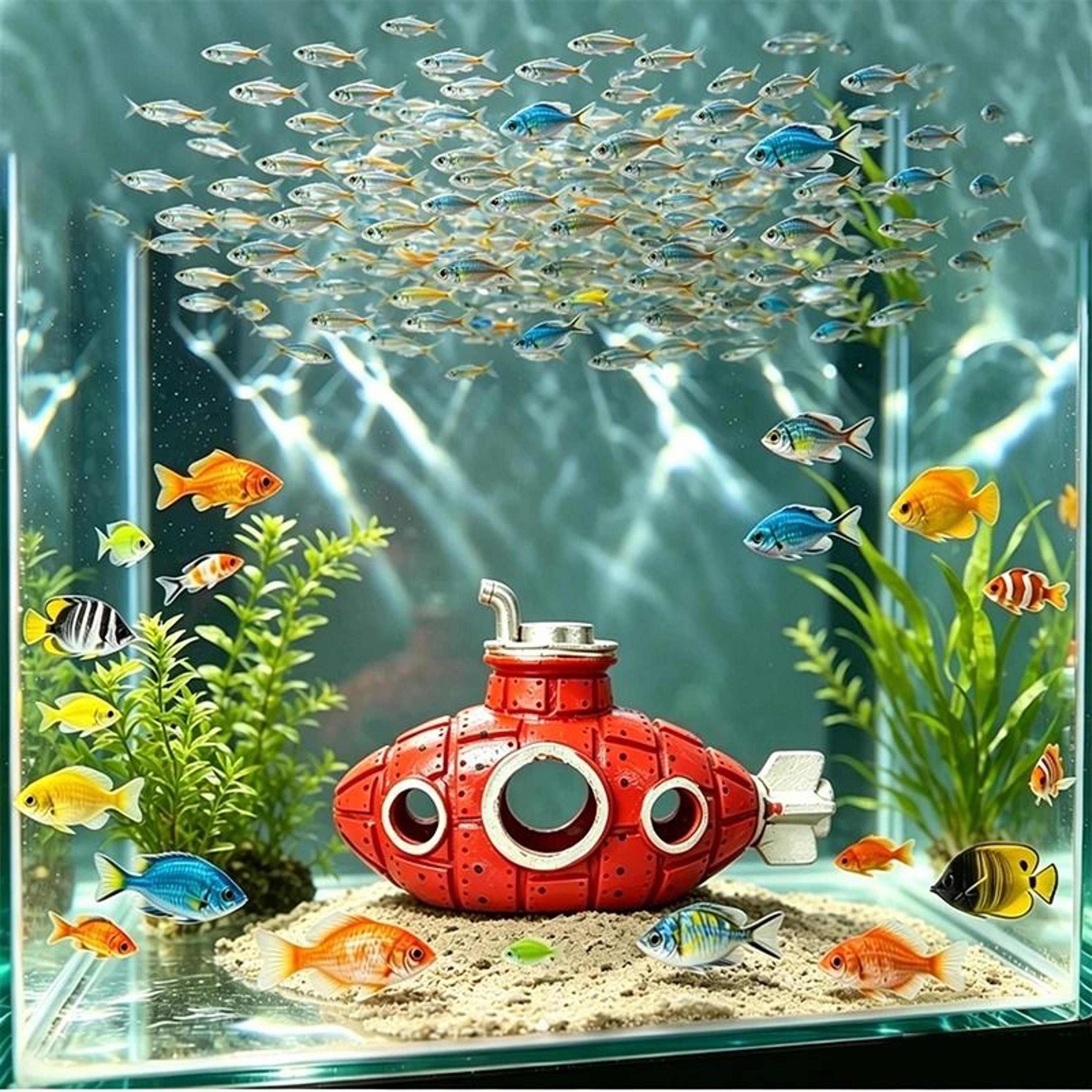pvc resin submarine aquarium ornament fish shrimp shelter hideout cave decoration