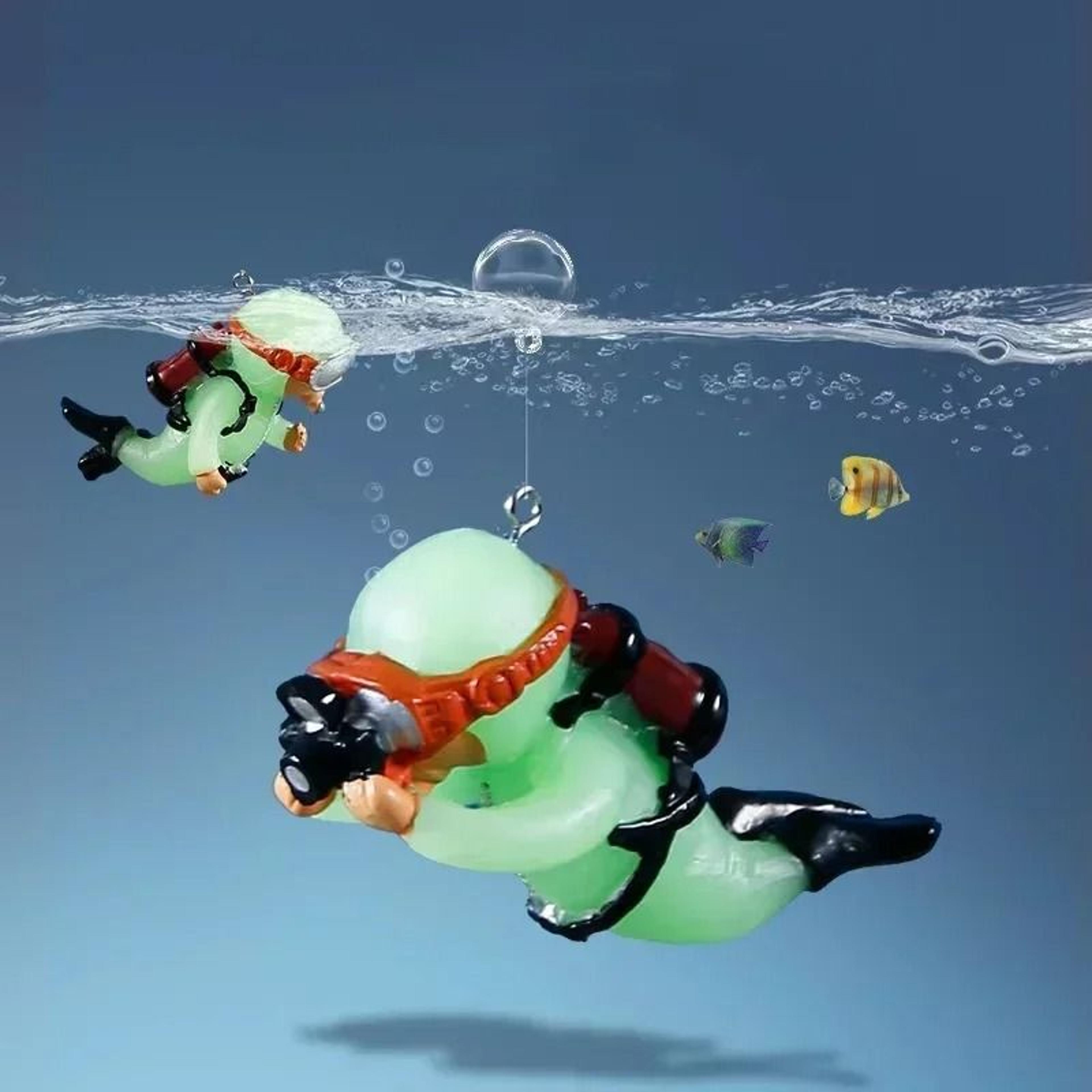mini floating diver aquarium decoration luminous small fish tank ornament