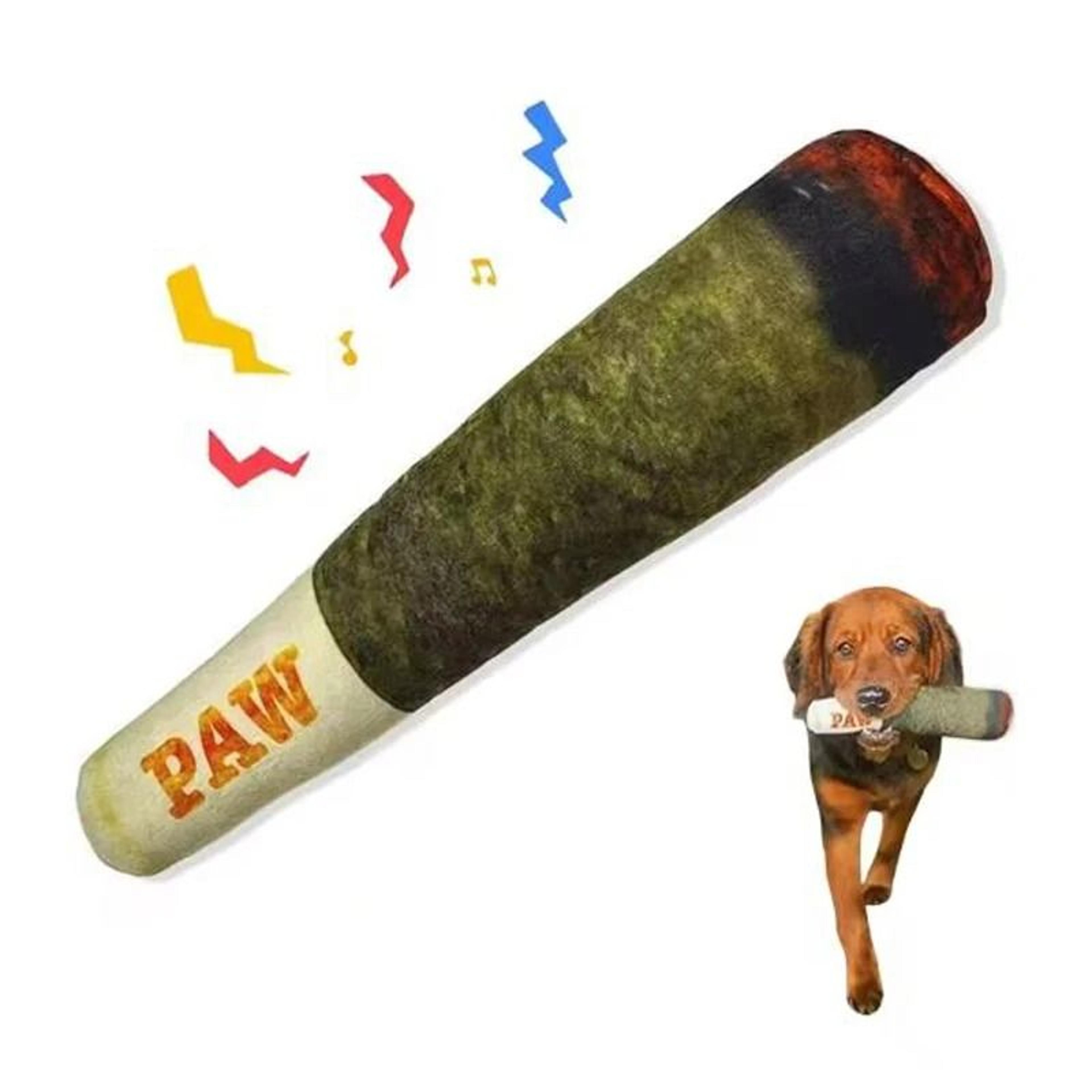 funny cigar design interactive plush squeaky dog toy creative teeth grinding chew toy for small medium dogs