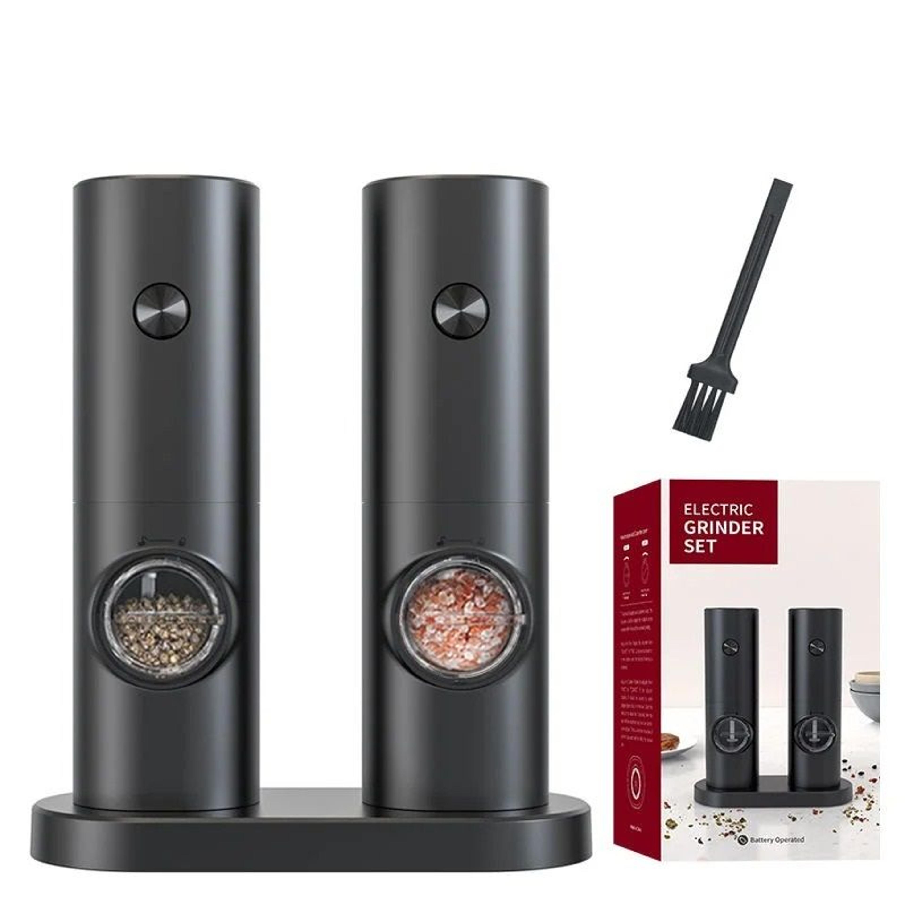 automatic electric spice mill heavy-duty pepper & salt grinder with led light