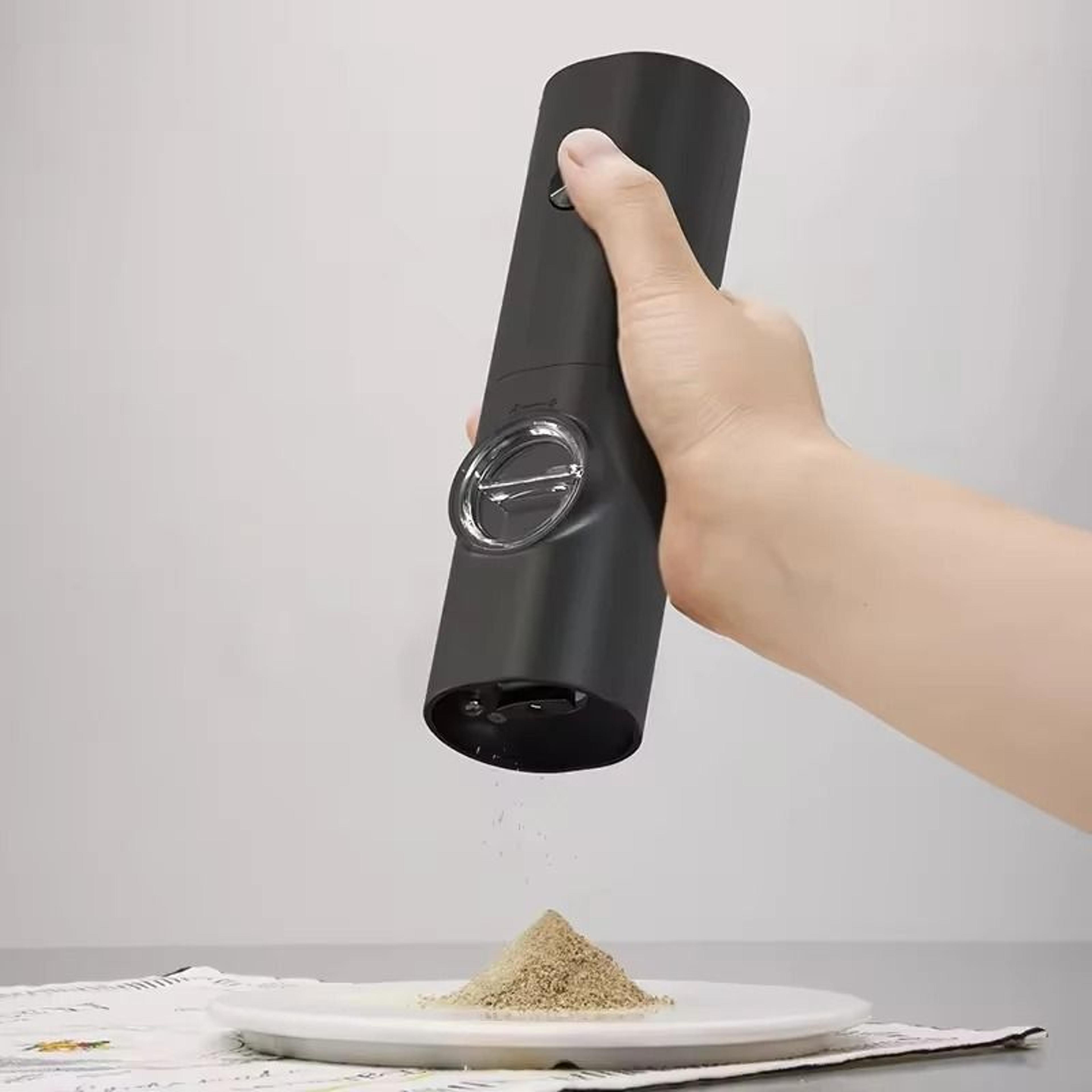 automatic electric pepper mill & sea salt grinder set with integrated led light