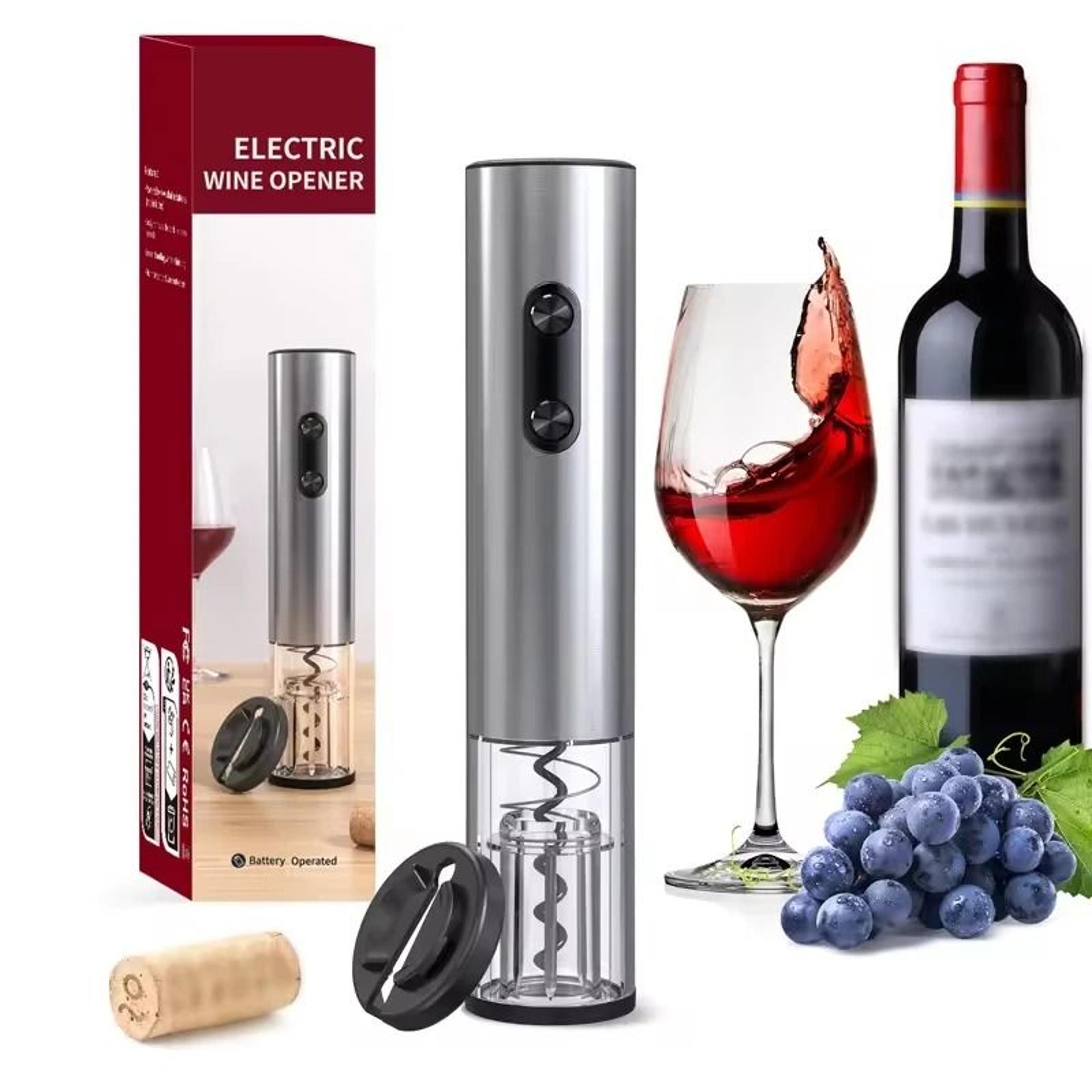 cordless automatic wine corkscrew with transparent shell and foil cutter