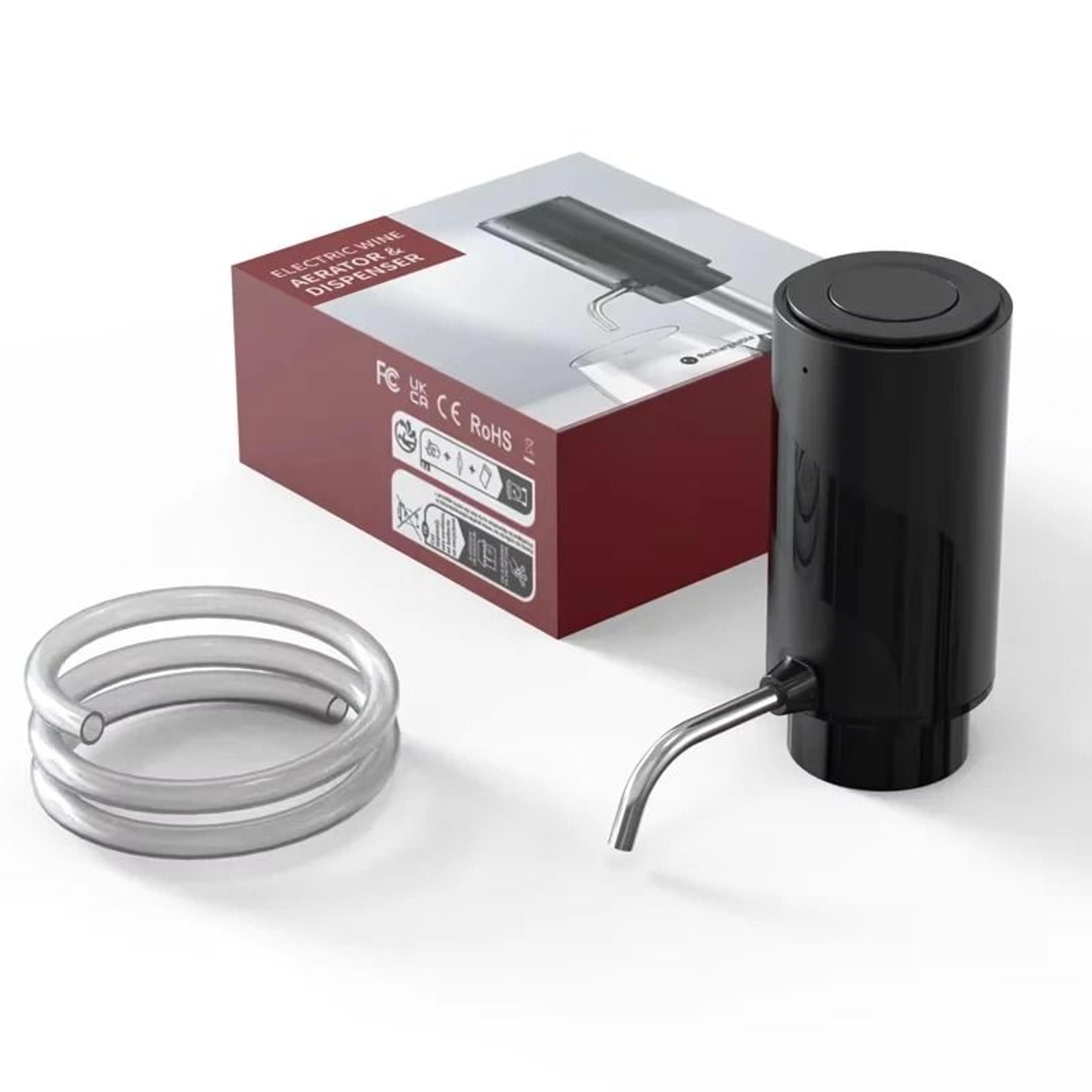 automatic electric wine dispenser and aerator pump with usb type c charging