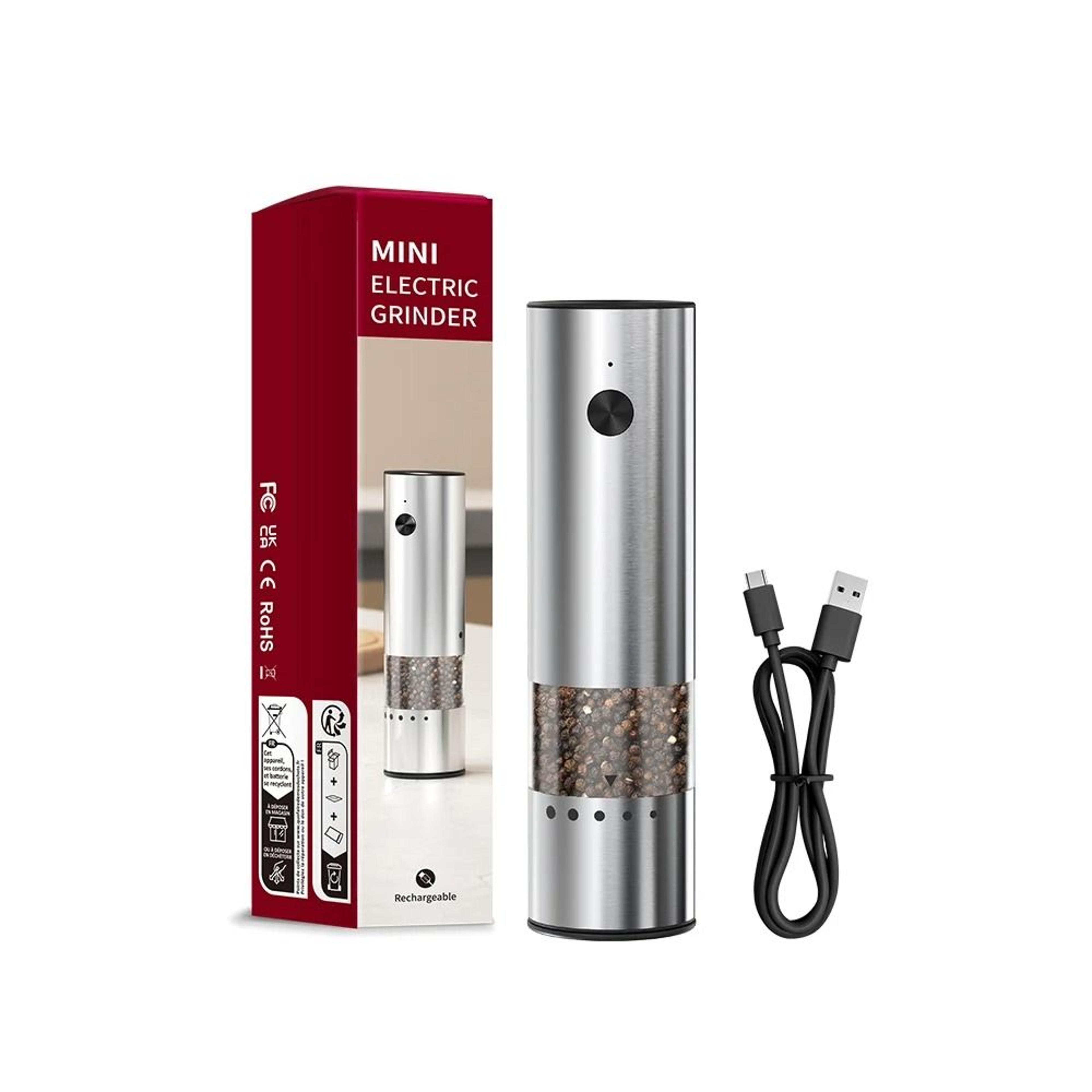 automatic mini usb rechargeable salt and pepper grinder with adjustable coarseness