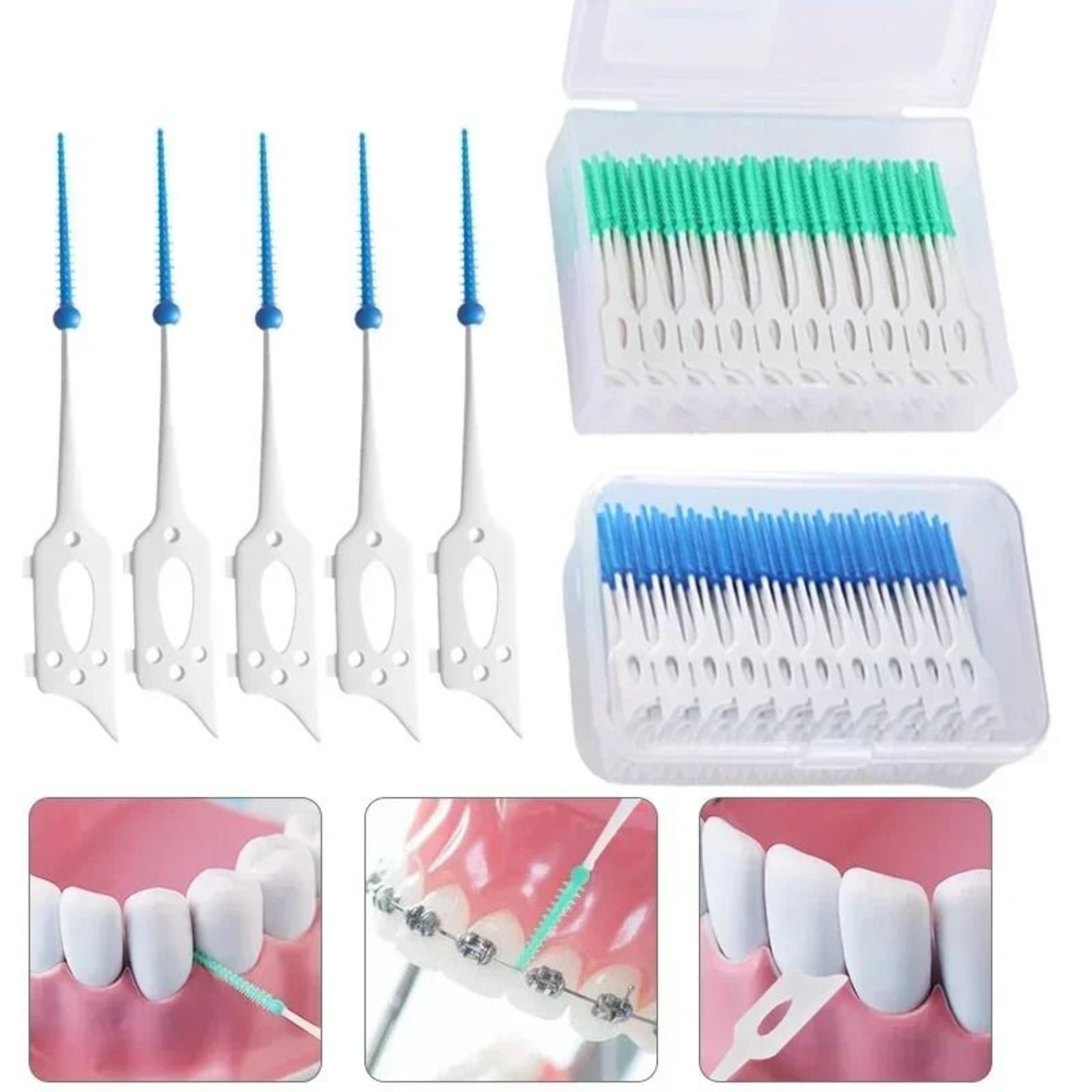 soft silicone interdental toothpick brushes and oral cleaning space picks