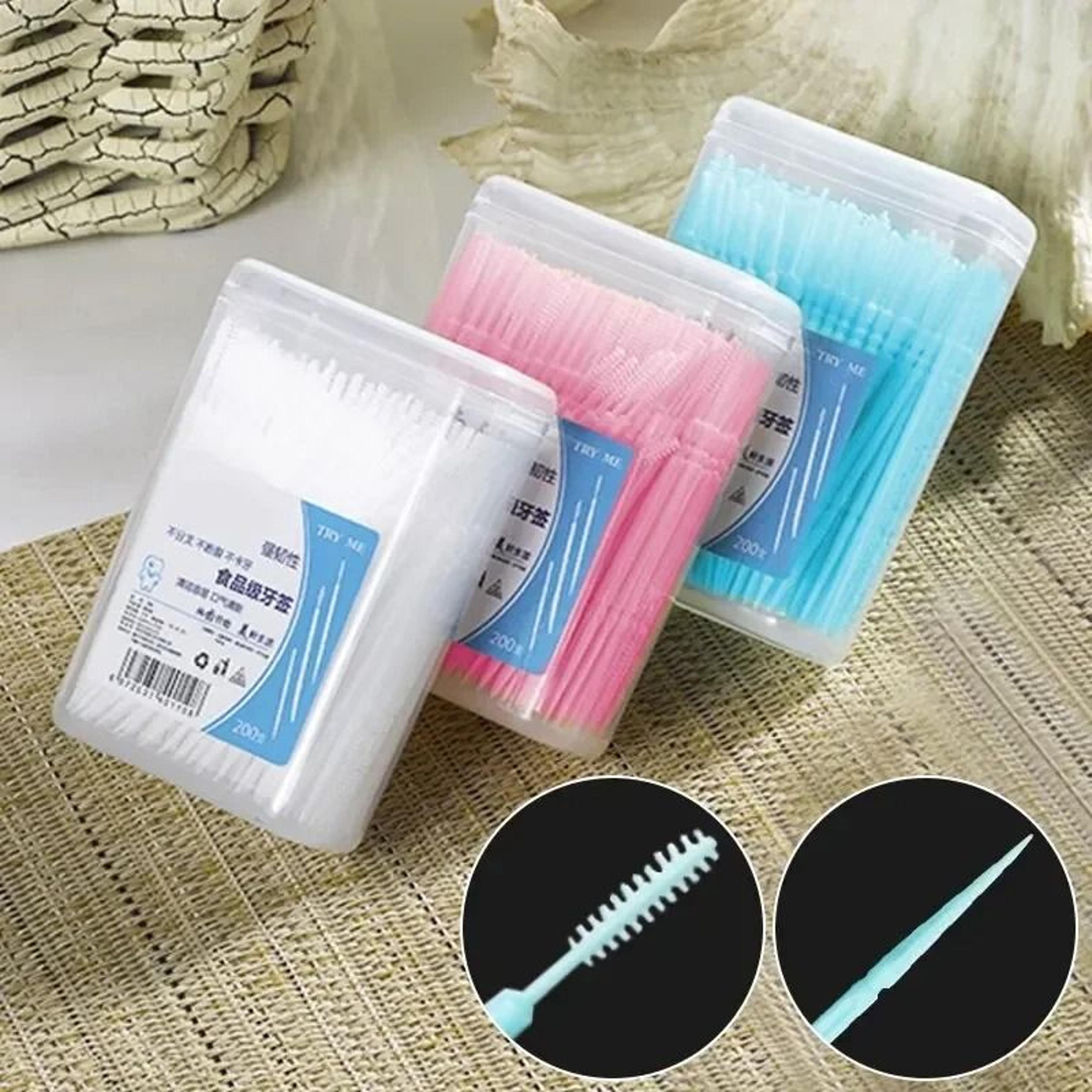 200 piece double-headed fine precision disposable toothpicks and creative fruit picks set with portable storage box