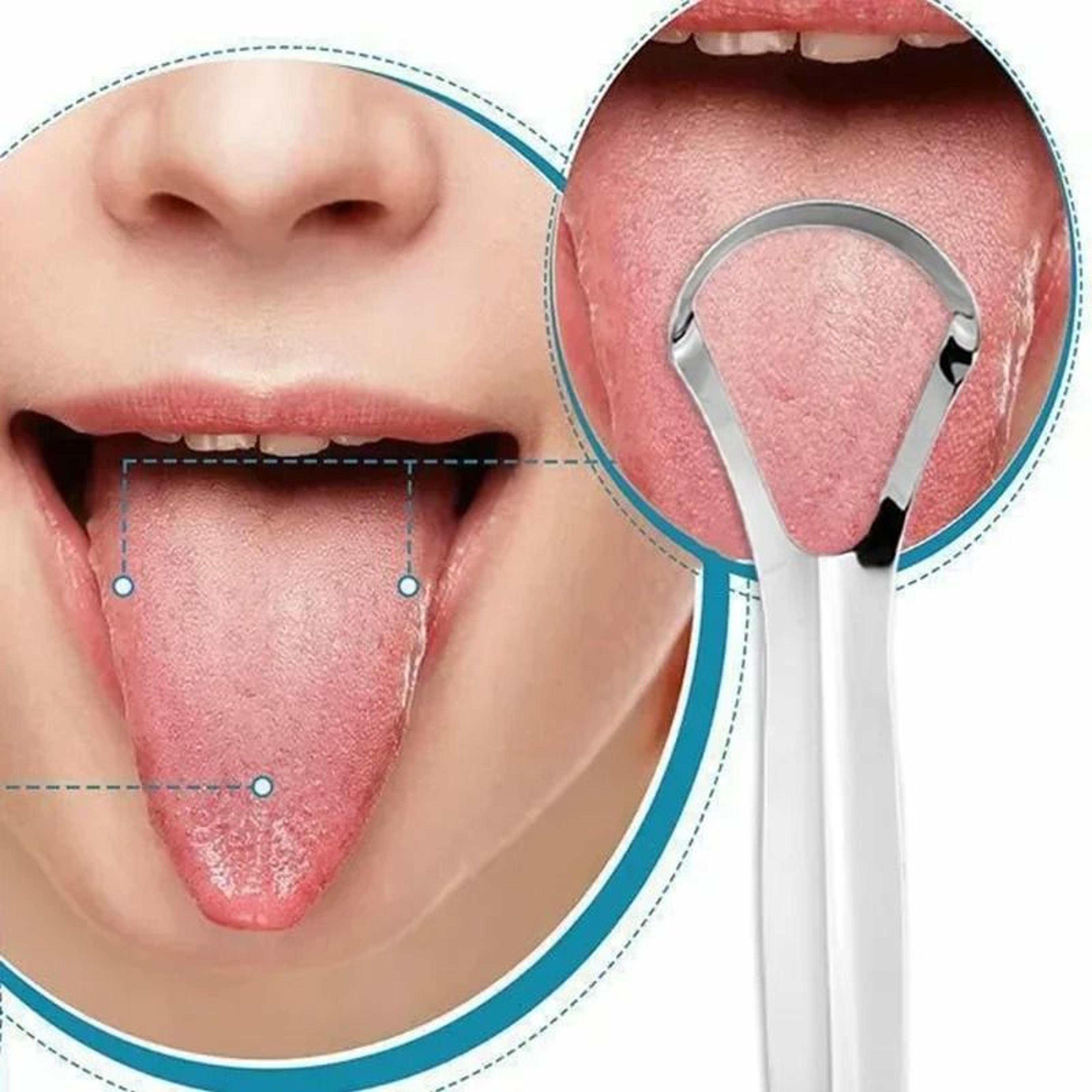 stainless steel tongue scraper and halitosis removal oral cleaner brush