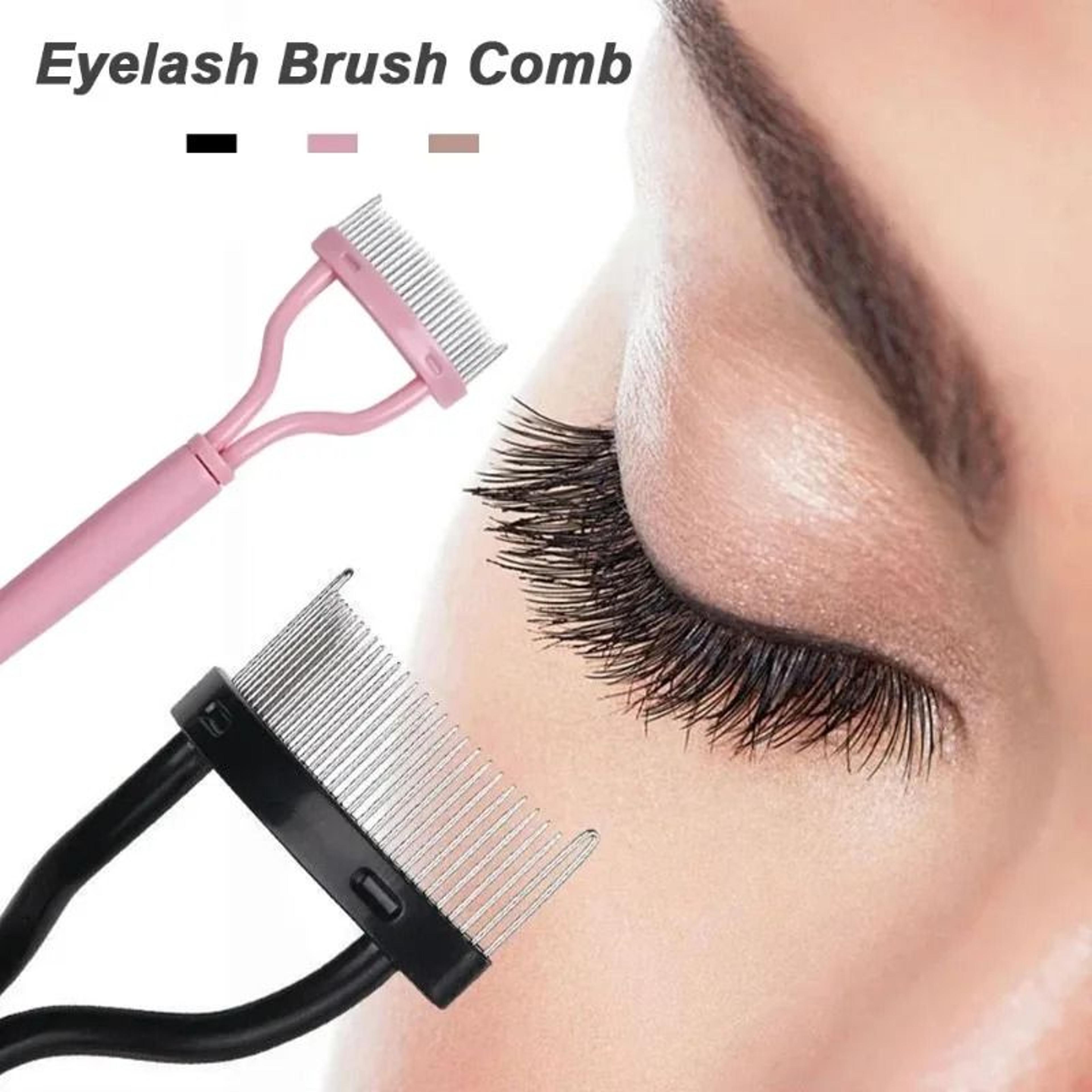ergonomic curved eyelash comb separator tool with protective dust cover