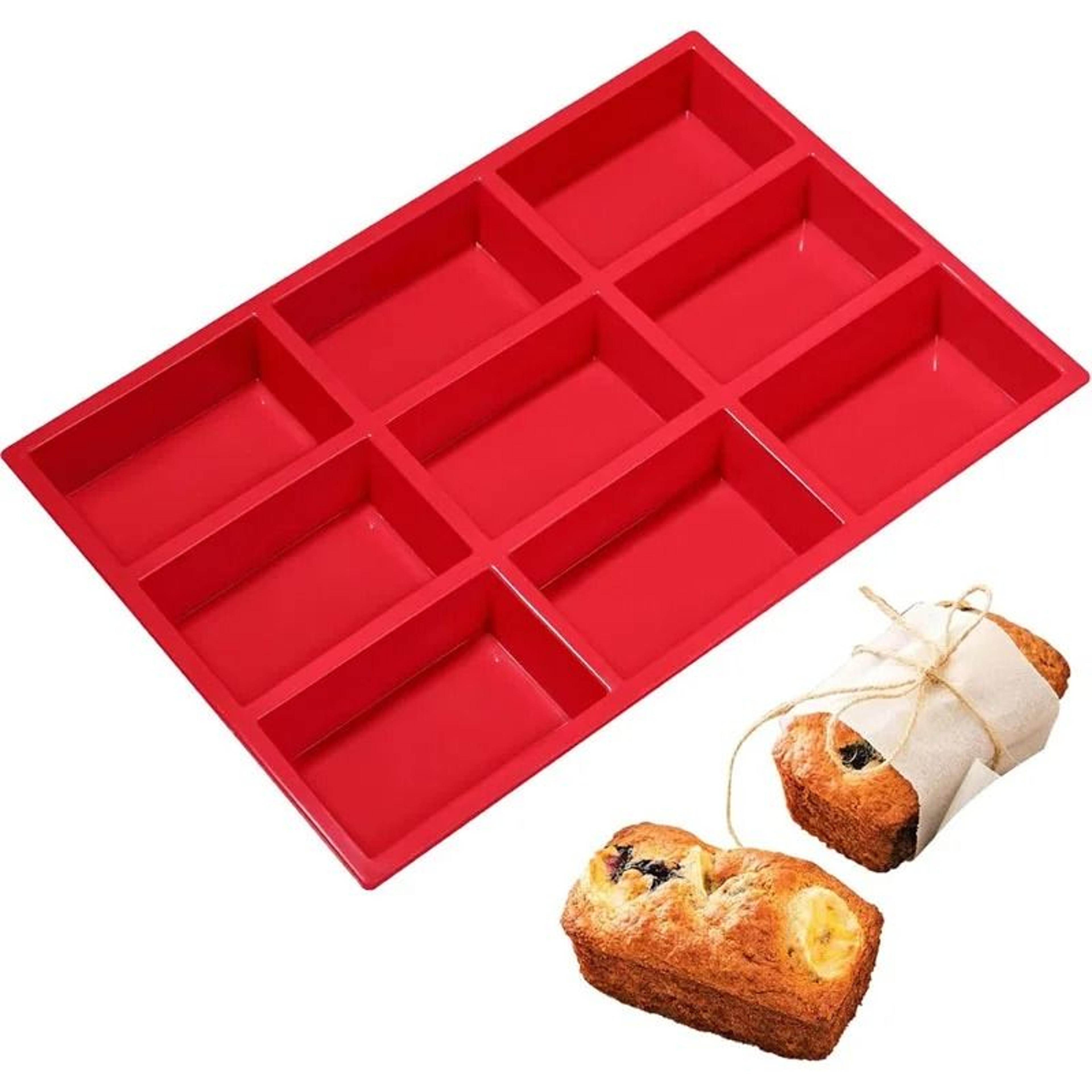 non-stick mini loaf pan – 9 cavity silicone bread and cornbread baking mold