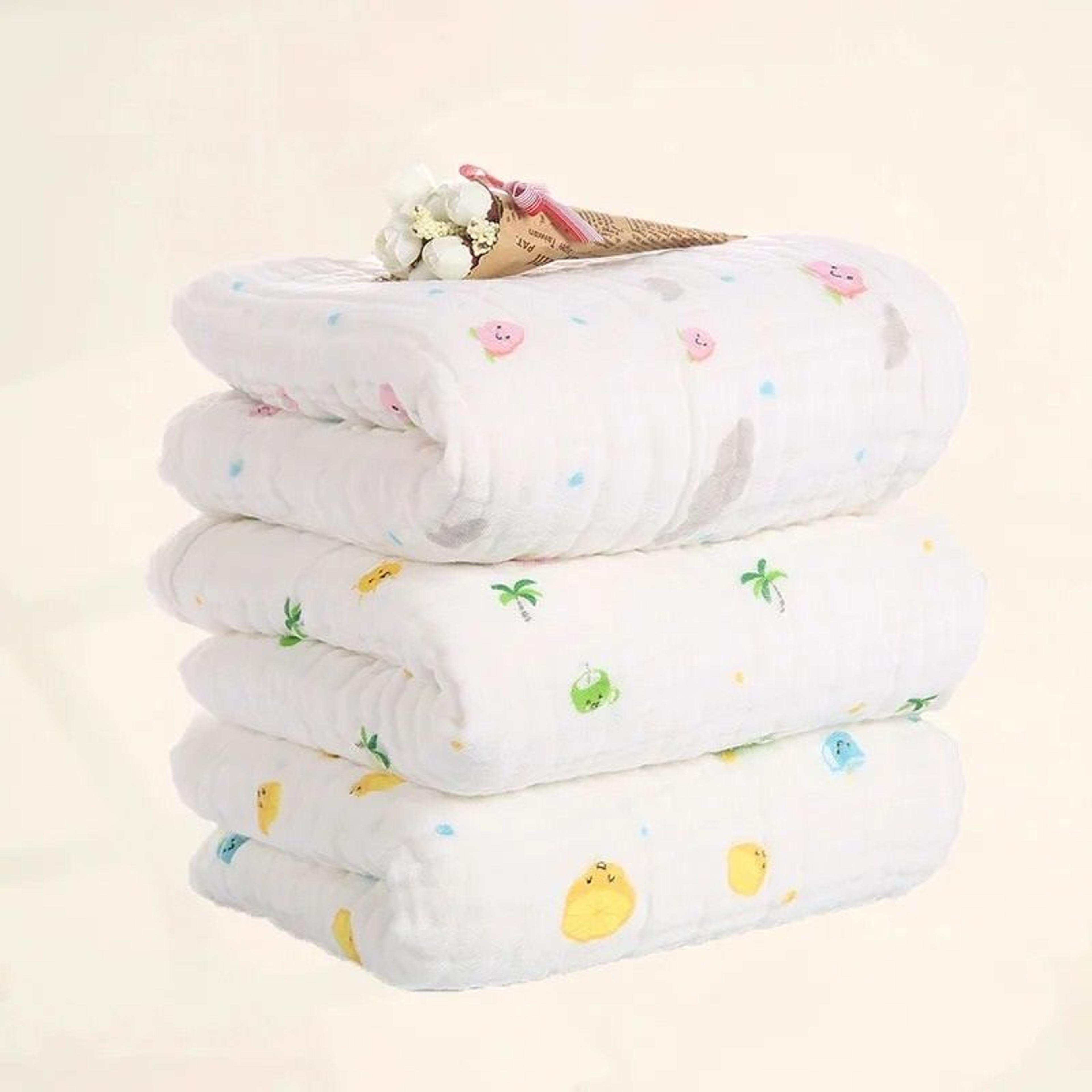 6-layer cotton gauze baby bath towel and newborn swaddle blanket