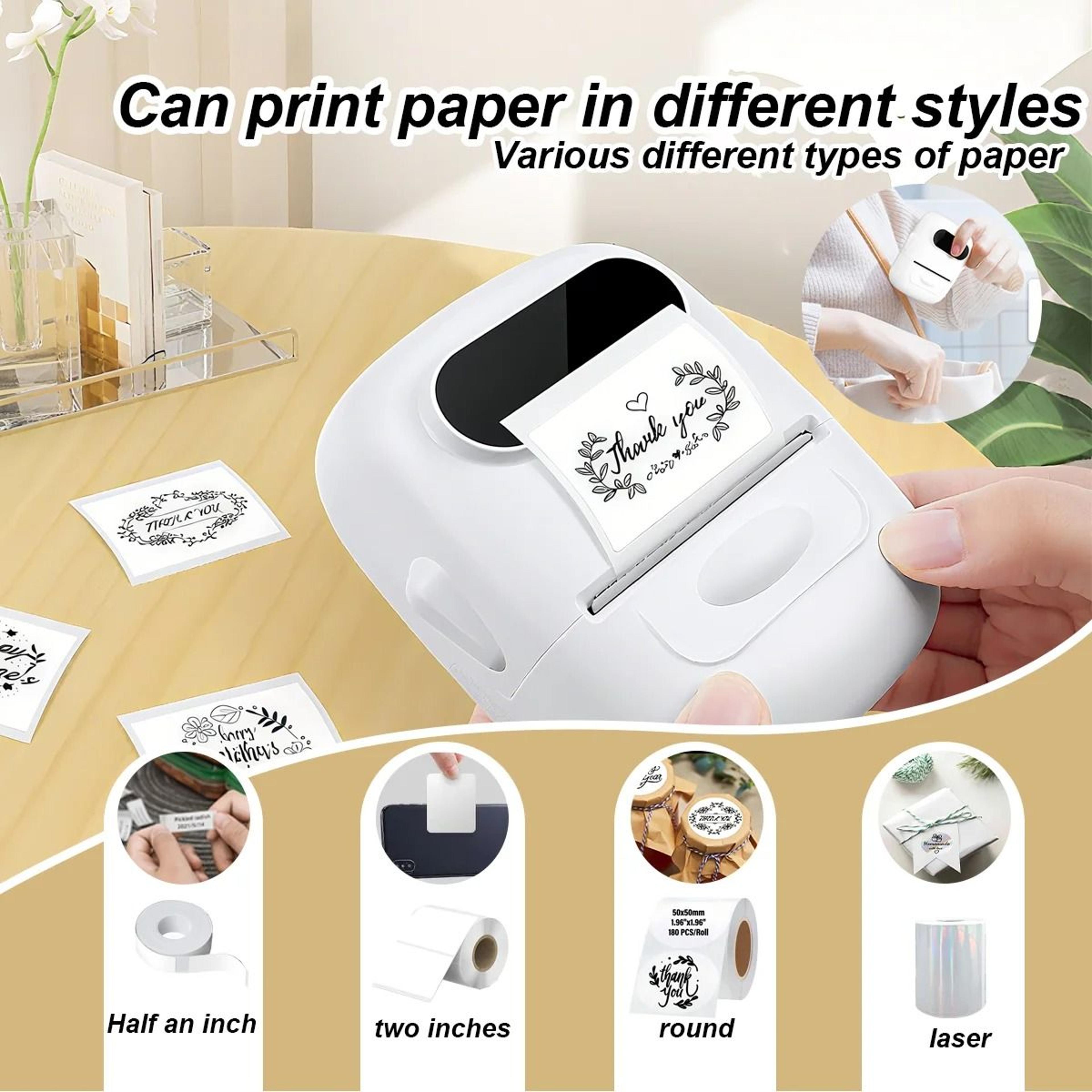 mini thermal label printer portable bluetooth inkless sticker maker