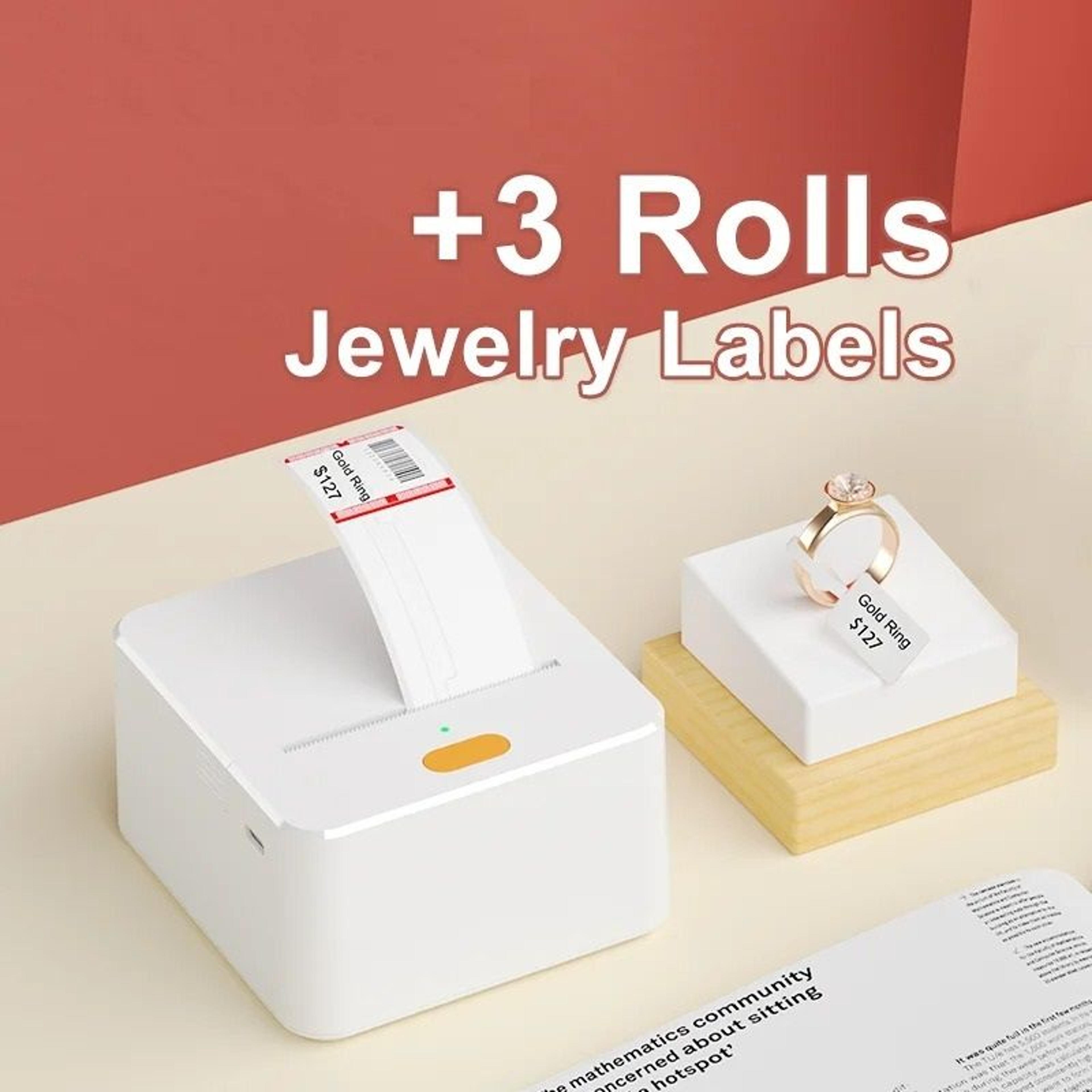 self-adhesive waterproof jewelry & ring label sticker roll pack