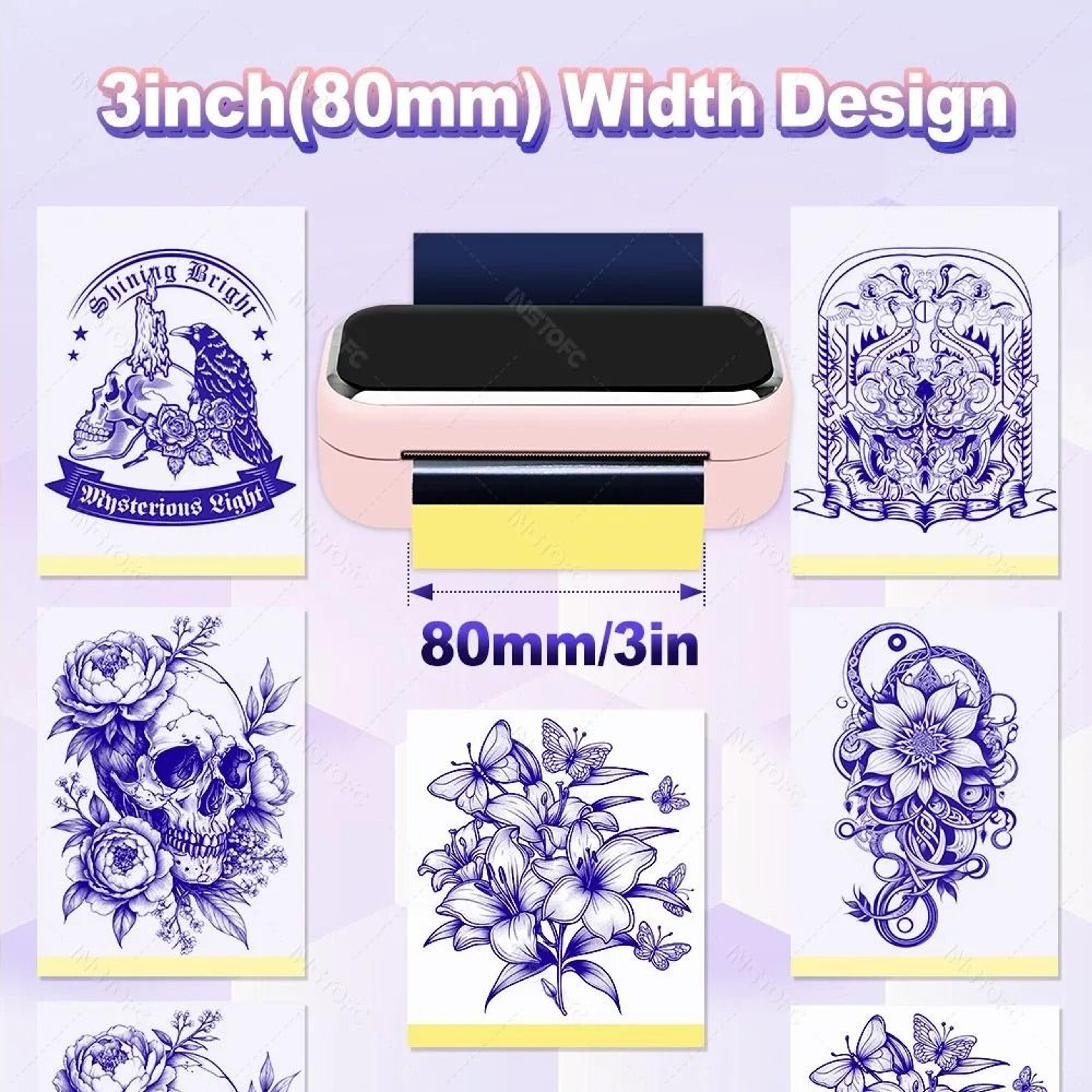 mini wireless thermal tattoo stencil printer with transfer paper for small patterns