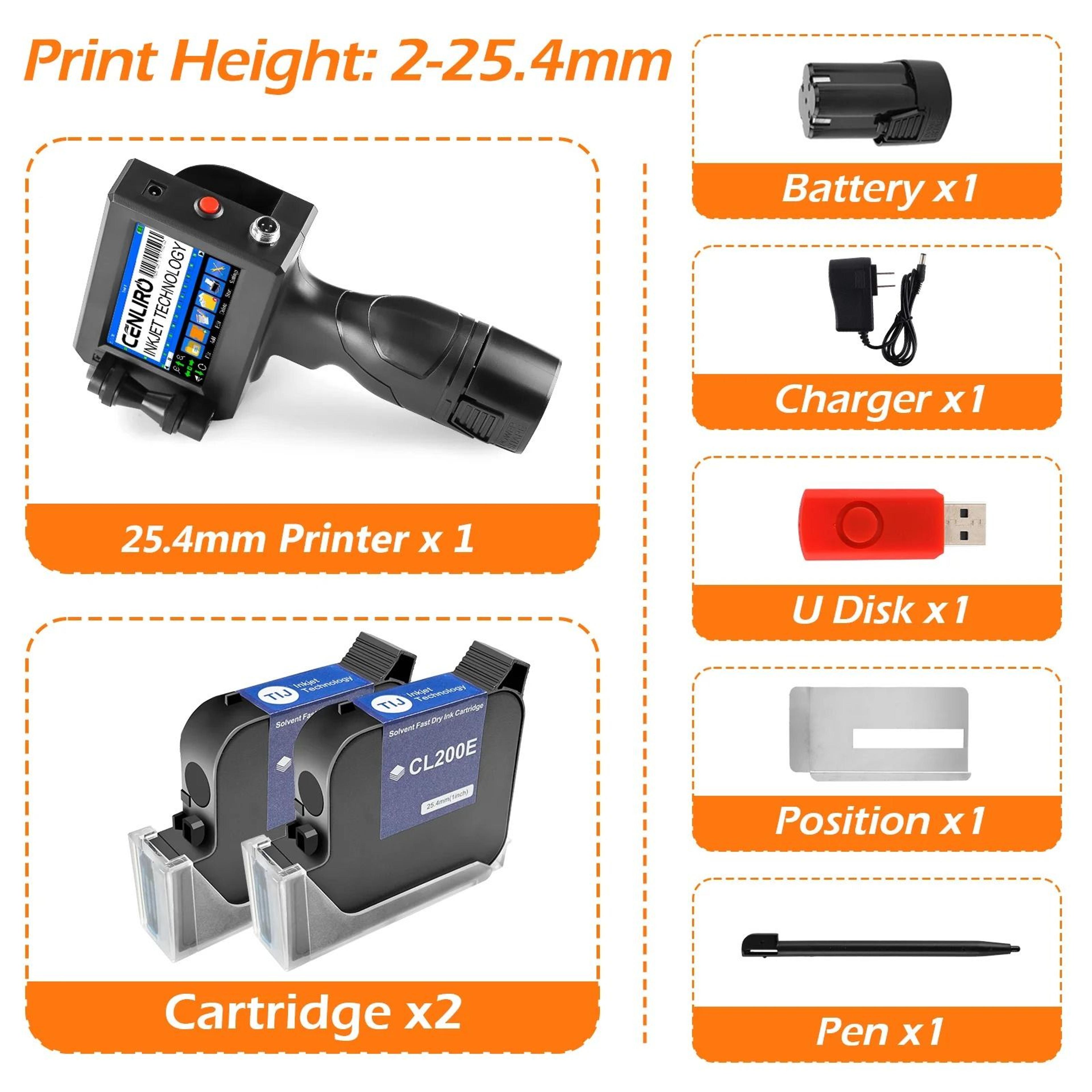 Handheld Inkjet Printer Portable Coding Machine 1 In And 05 In TIJ Batch Coder 7