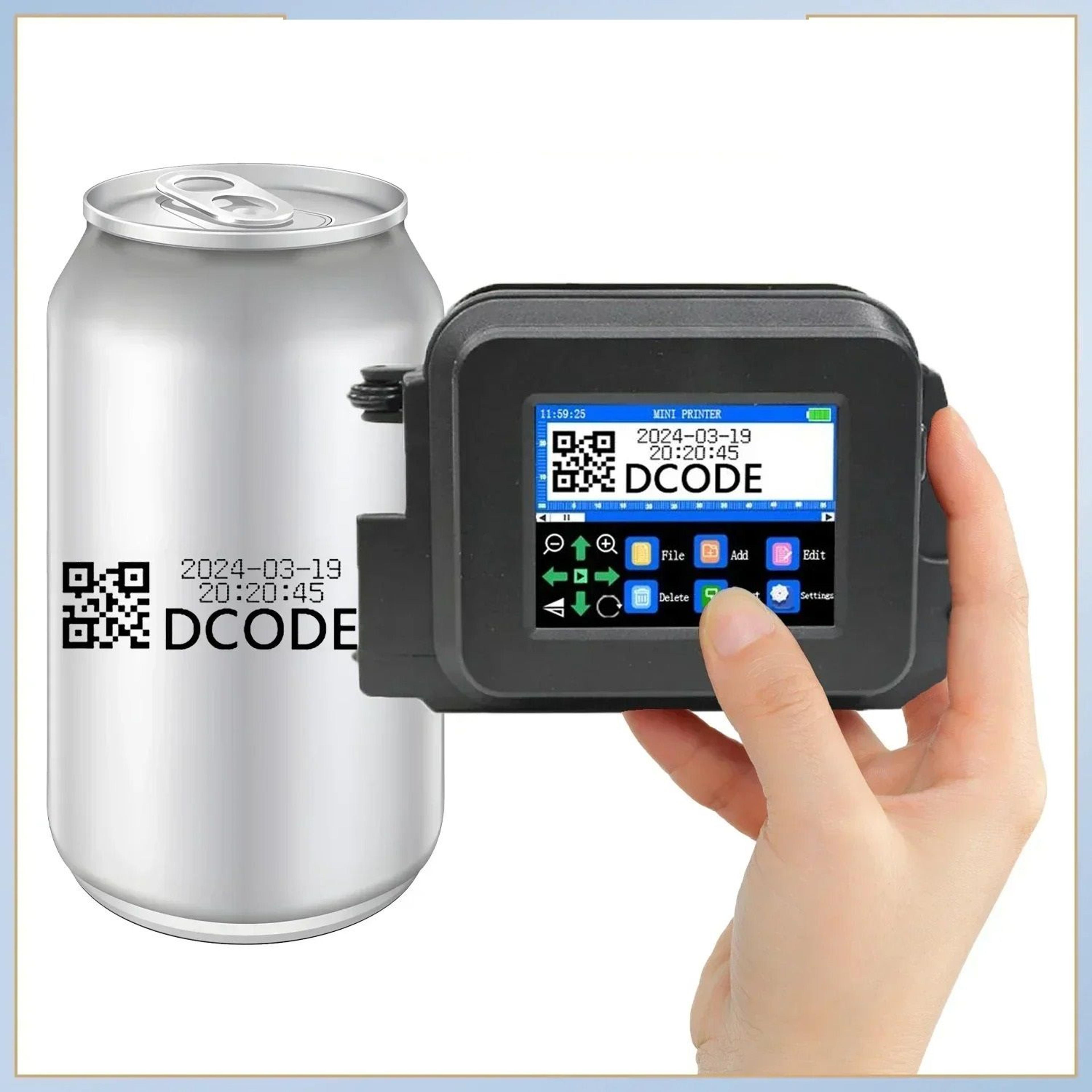 handheld thermal inkjet printer mini portable batch coder for text barcodes and logos