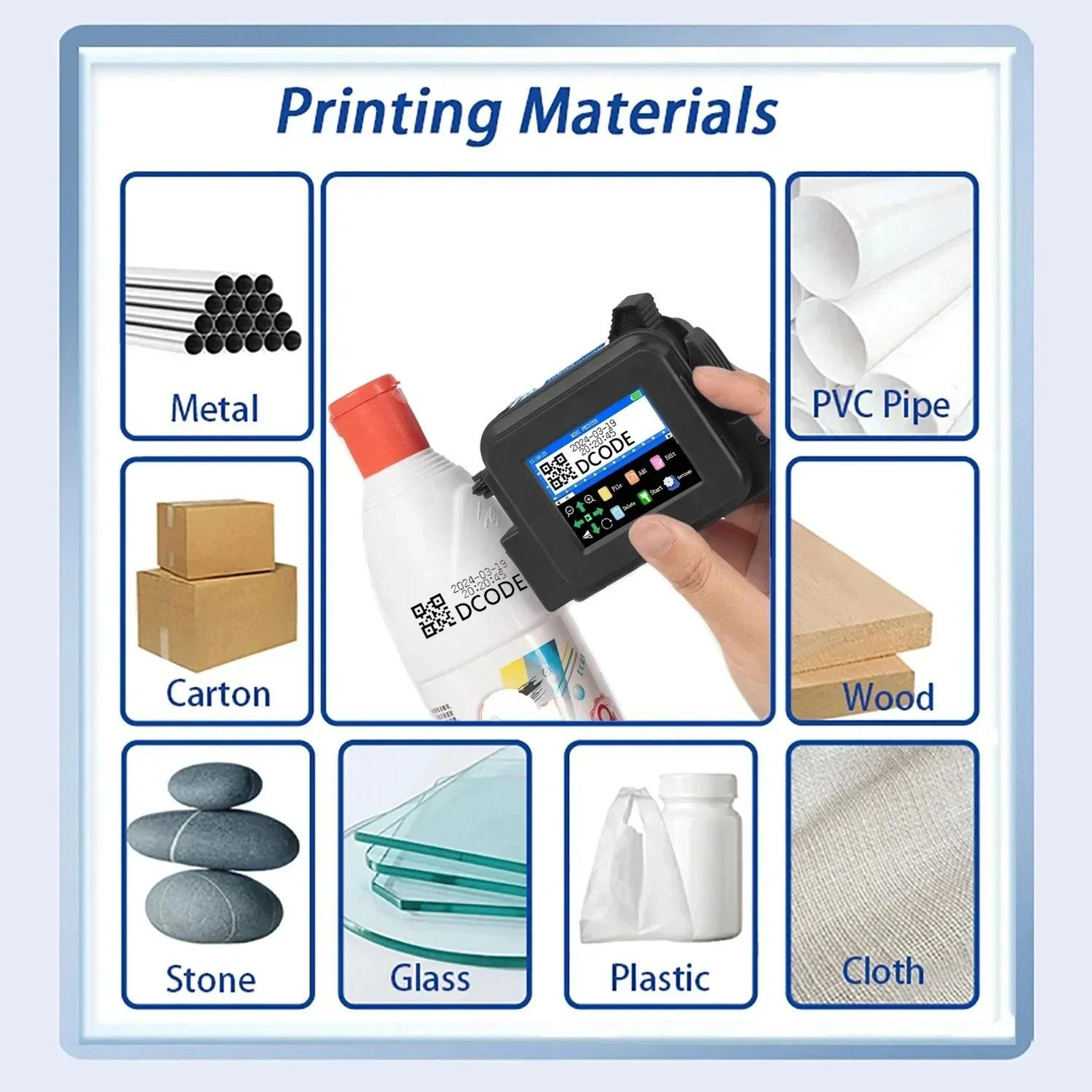 Handheld Thermal Inkjet Printer Mini Portable Batch Coder For Text Barcodes And Logos 5