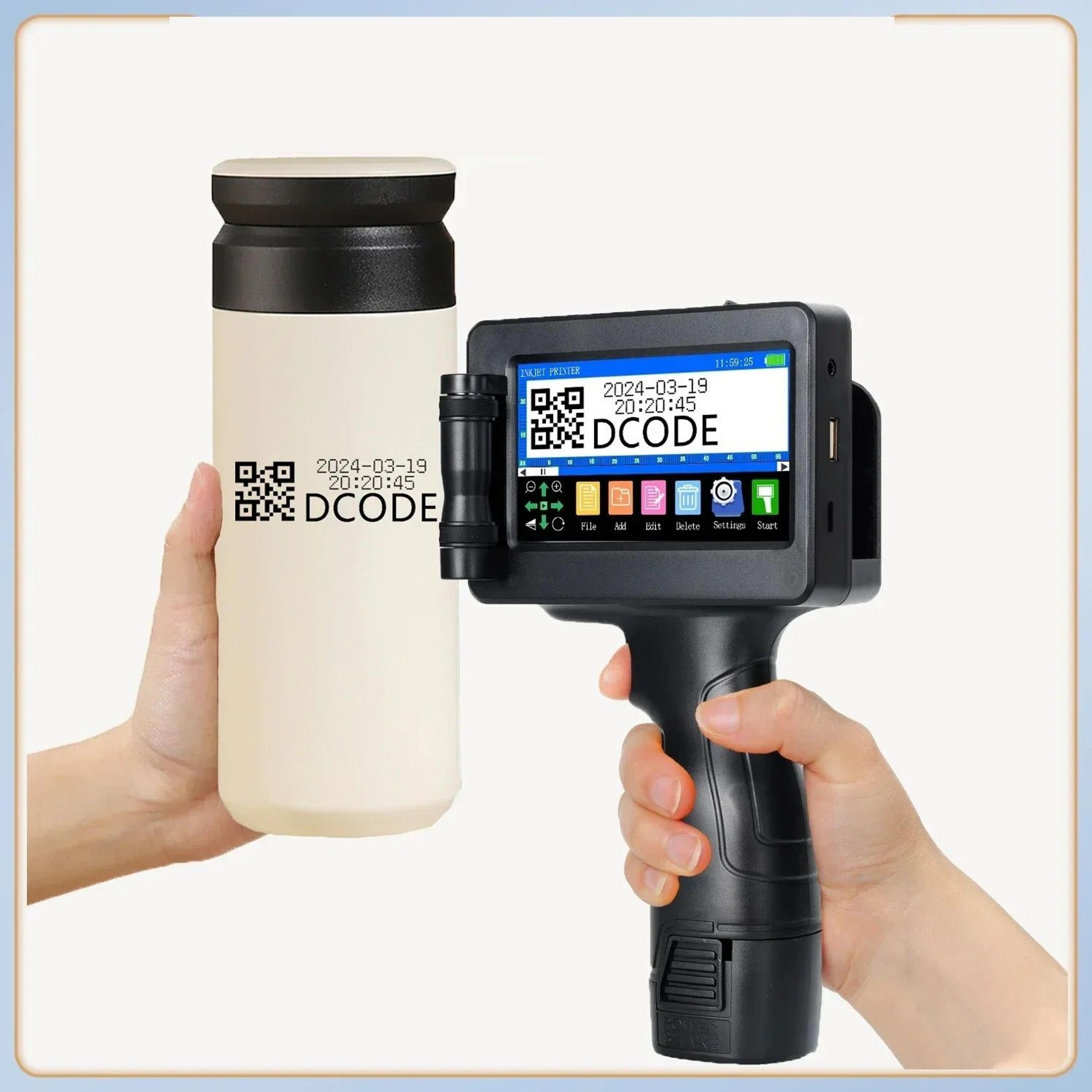 handheld thermal inkjet printer portable batch coding machine for text barcodes and logos