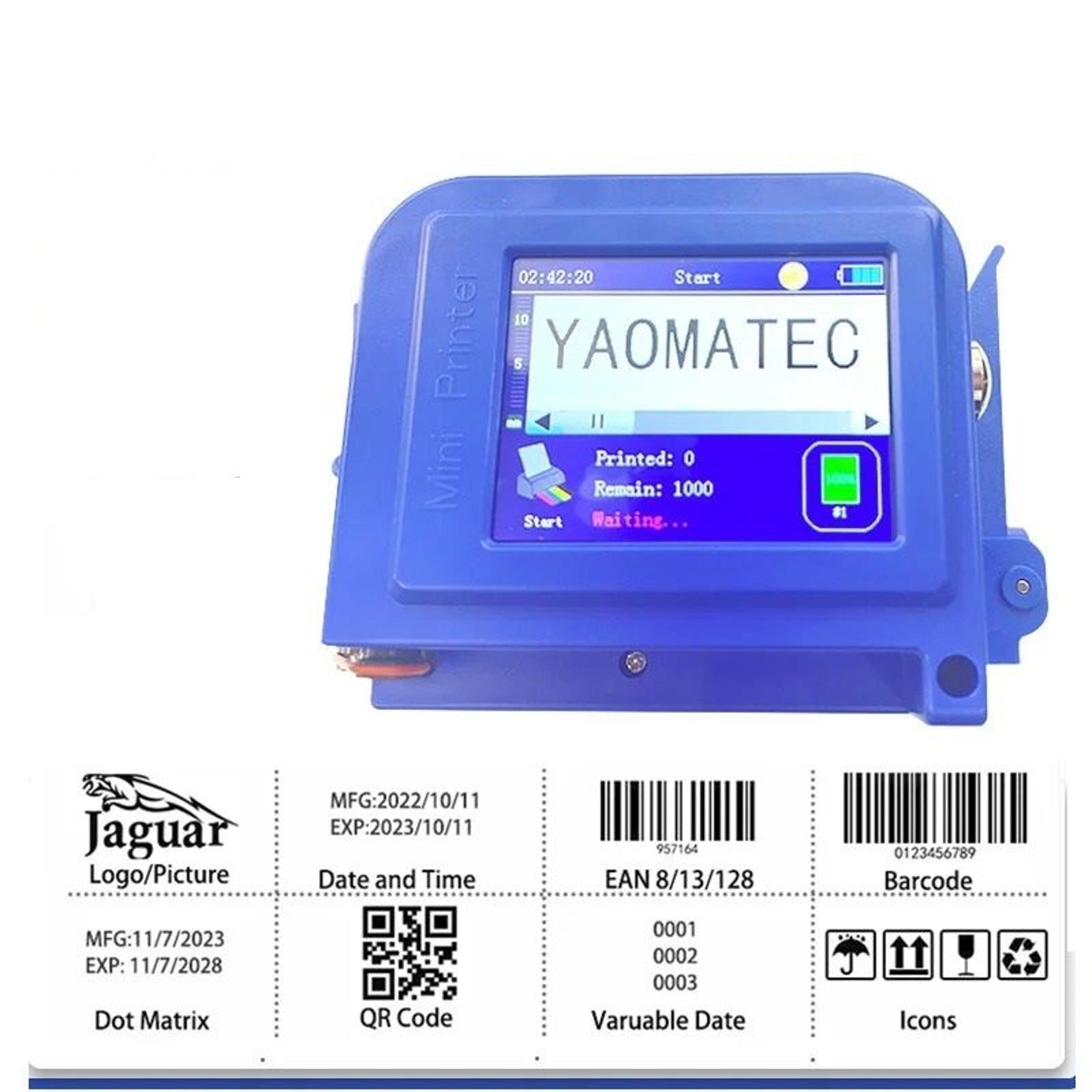 handheld thermal inkjet printer mini portable 12.7mm batch coder with 25 languages