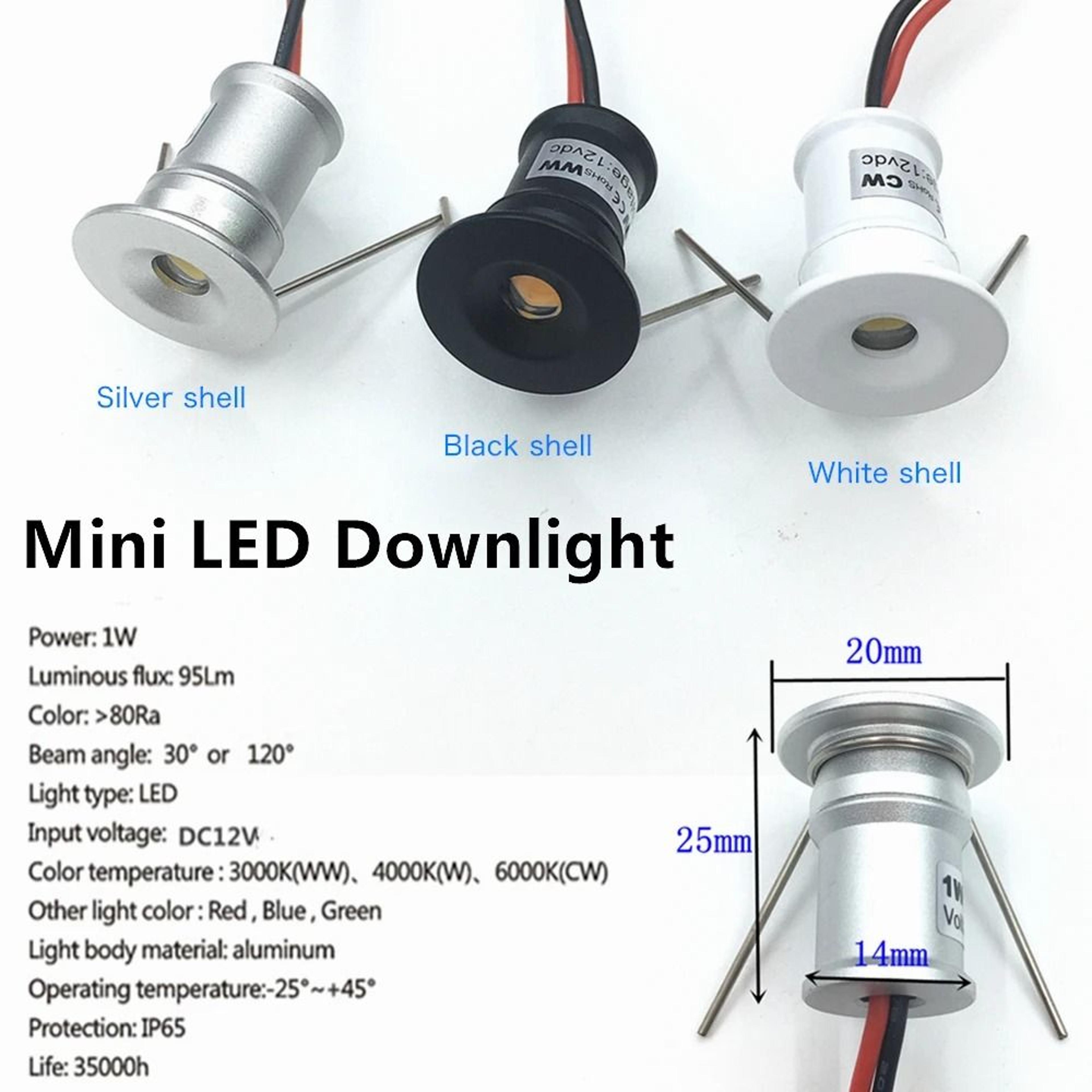 1W IP65 Mini LED Spotlight 12V Dimmable Ambient Downlight Party Spot Lamp 2