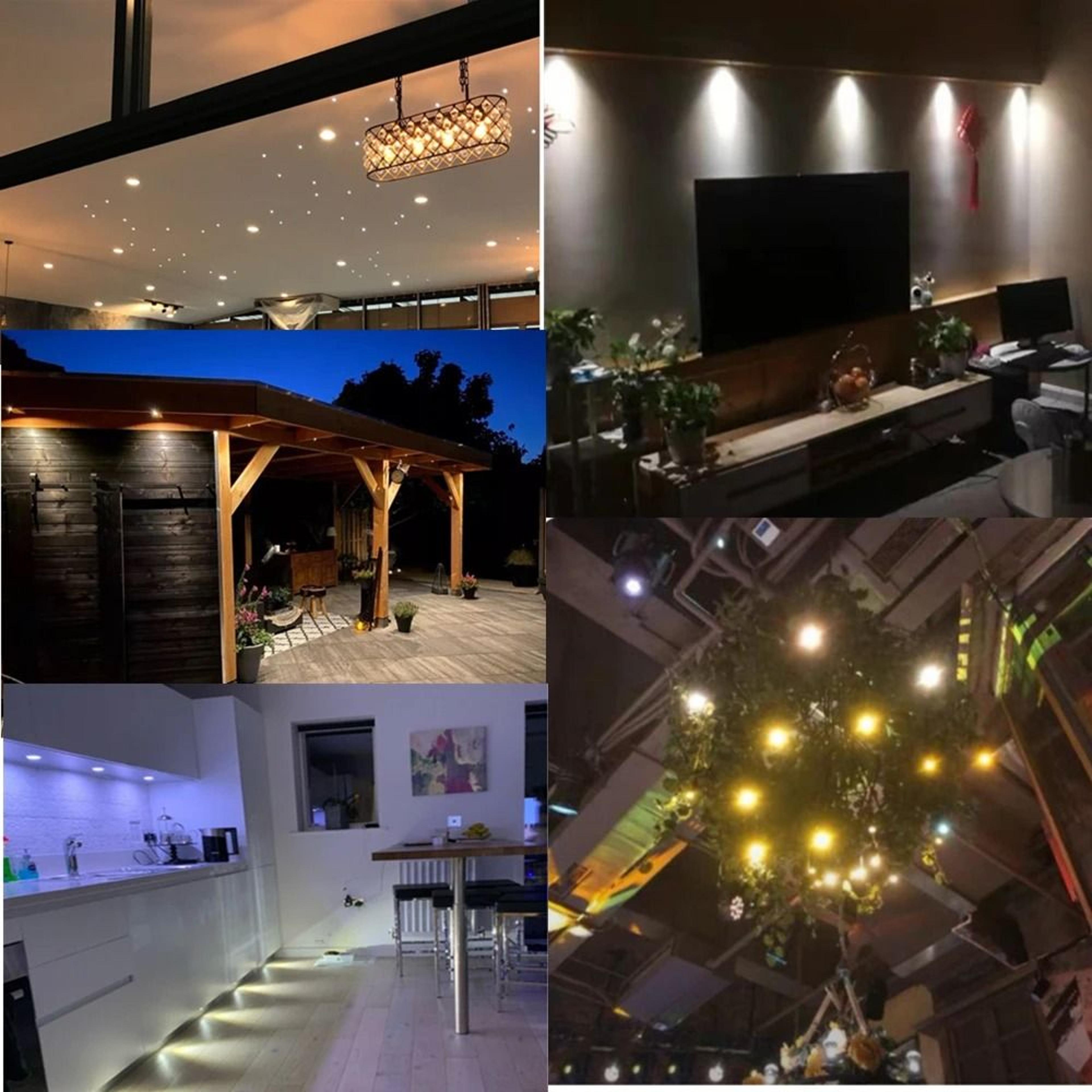 10 Piece Small Recessed LED 1W Spotlight Set 12V Walkway Cabinet Decor Lighting 1