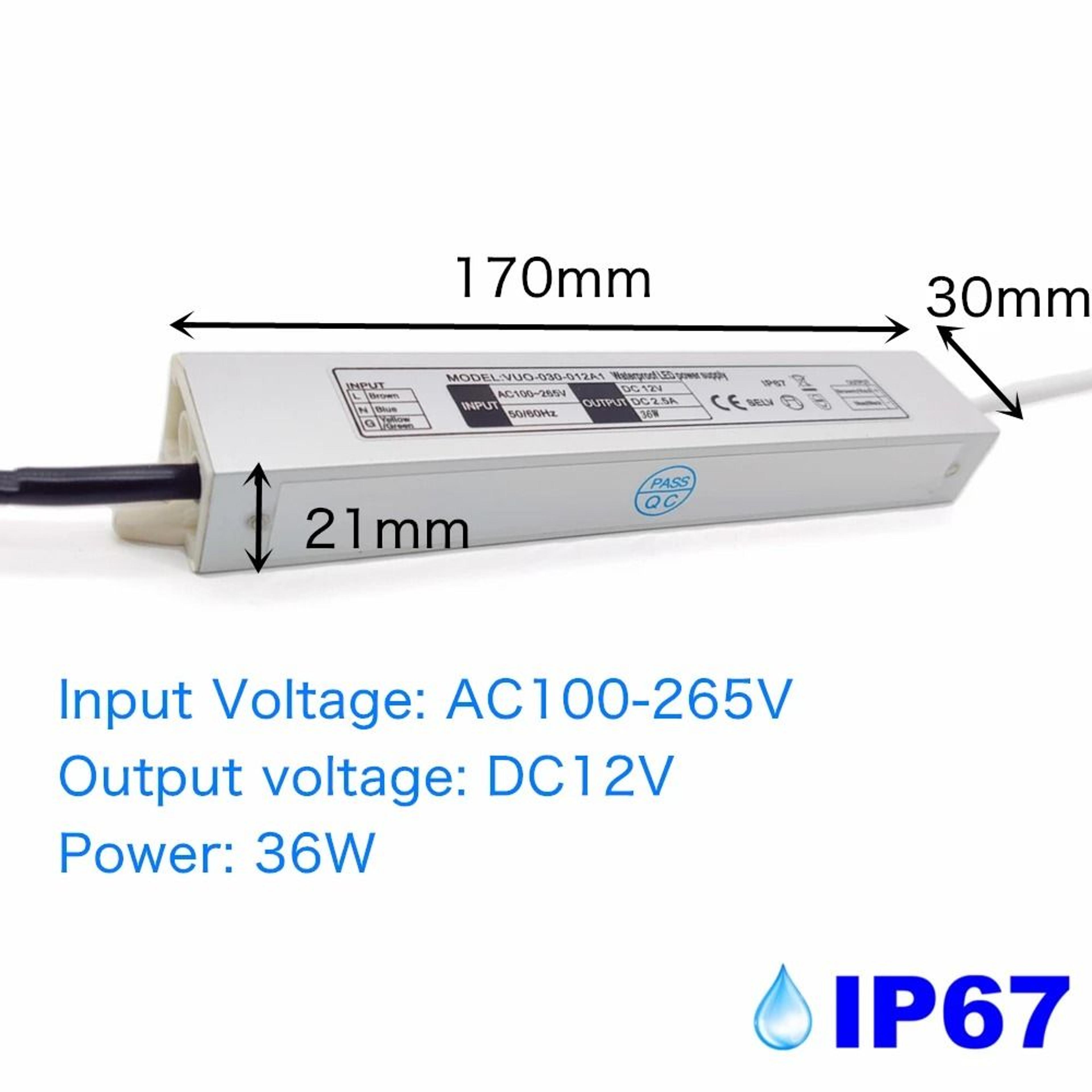 IP67 Waterproof LED Driver 12V Power Supply AC100 To 265V Transformer 4