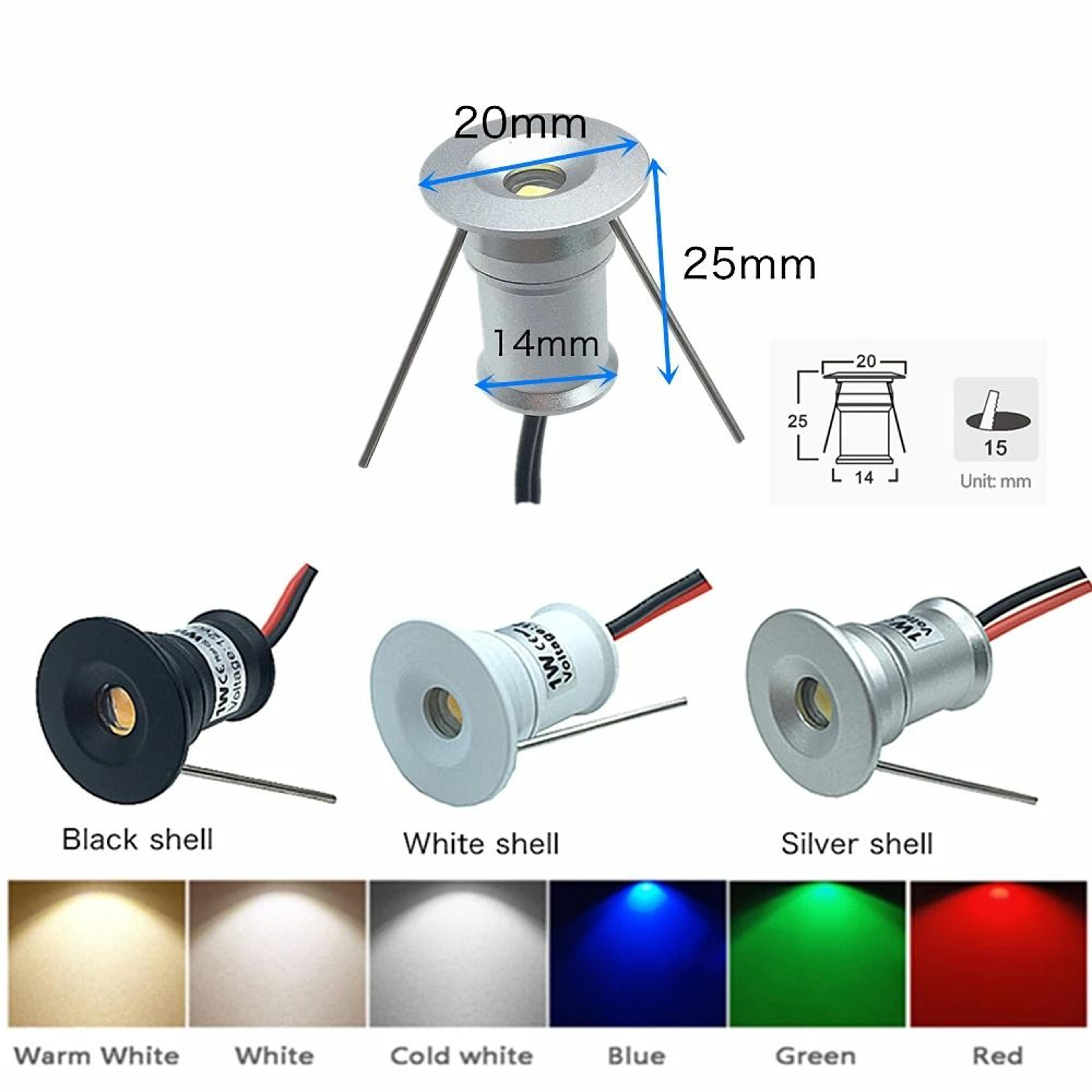 1W LED Mini Recessed Downlight Set 12V Home Ceiling Spotlight With AC Transformer 4