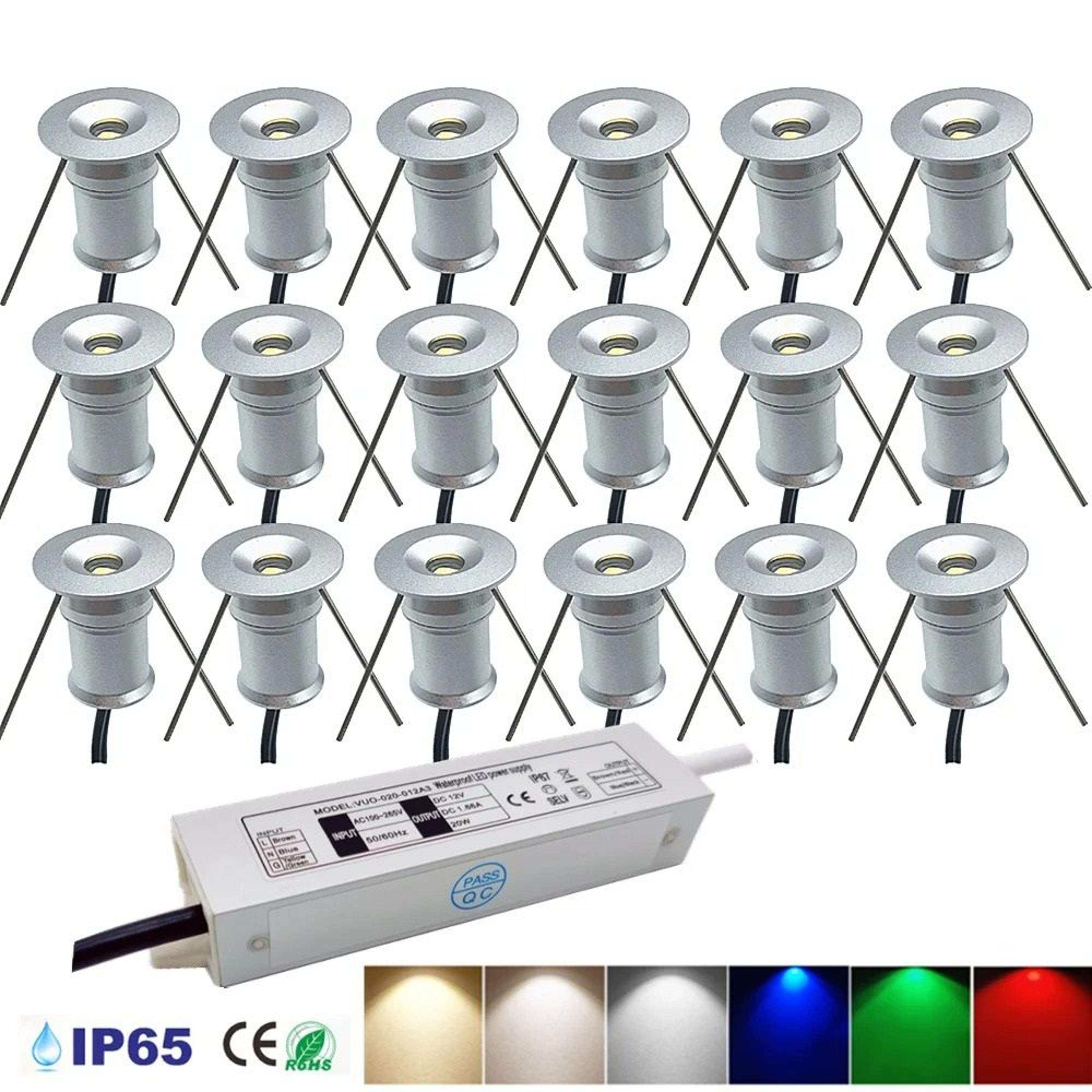 1W LED Mini Recessed Downlight Set 12V Home Ceiling Spotlight With AC Transformer 1