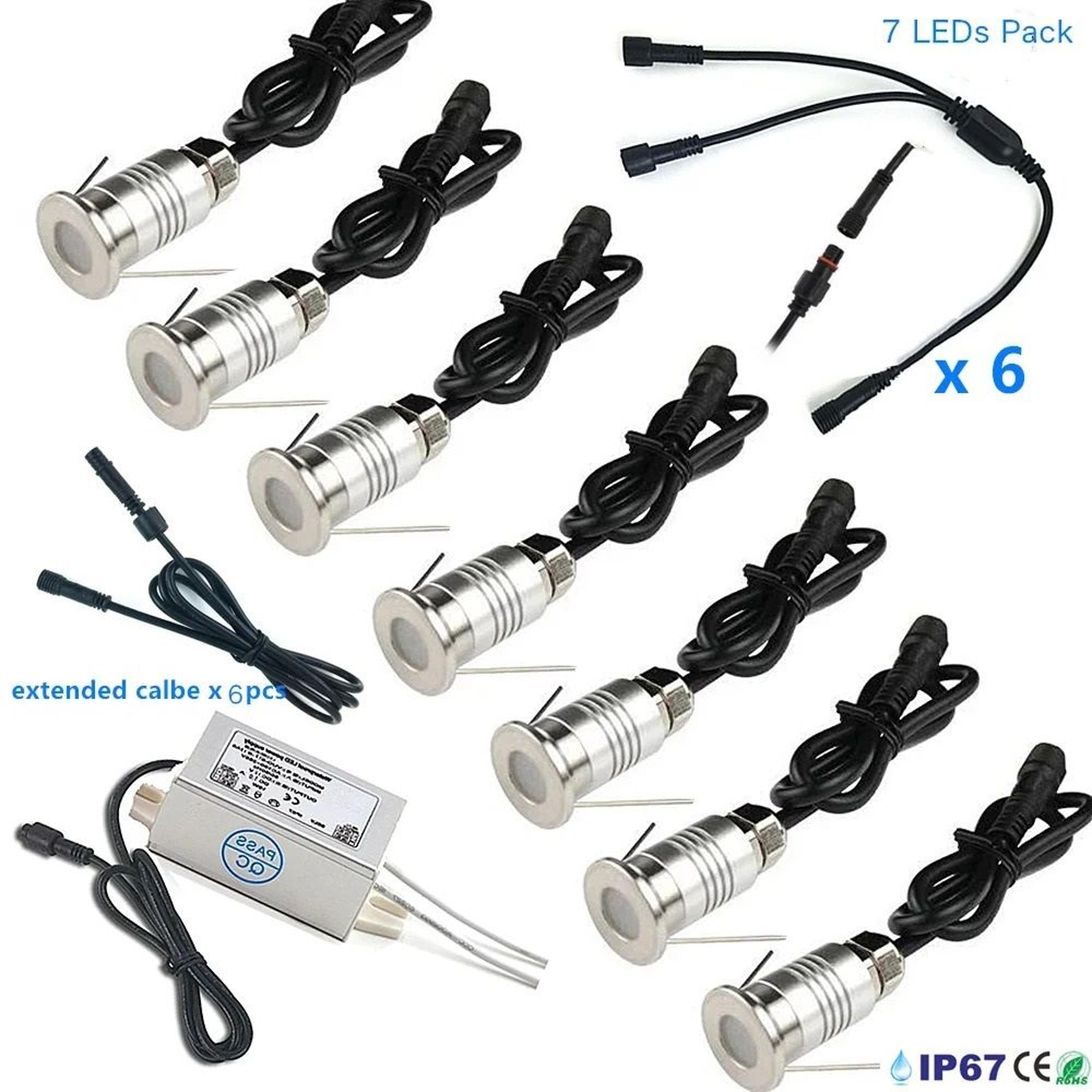Outdoor Mini LED Underground Light With Transformer 1W Garden Deck Lamp IP67 Waterproof 12V Spotlig 6