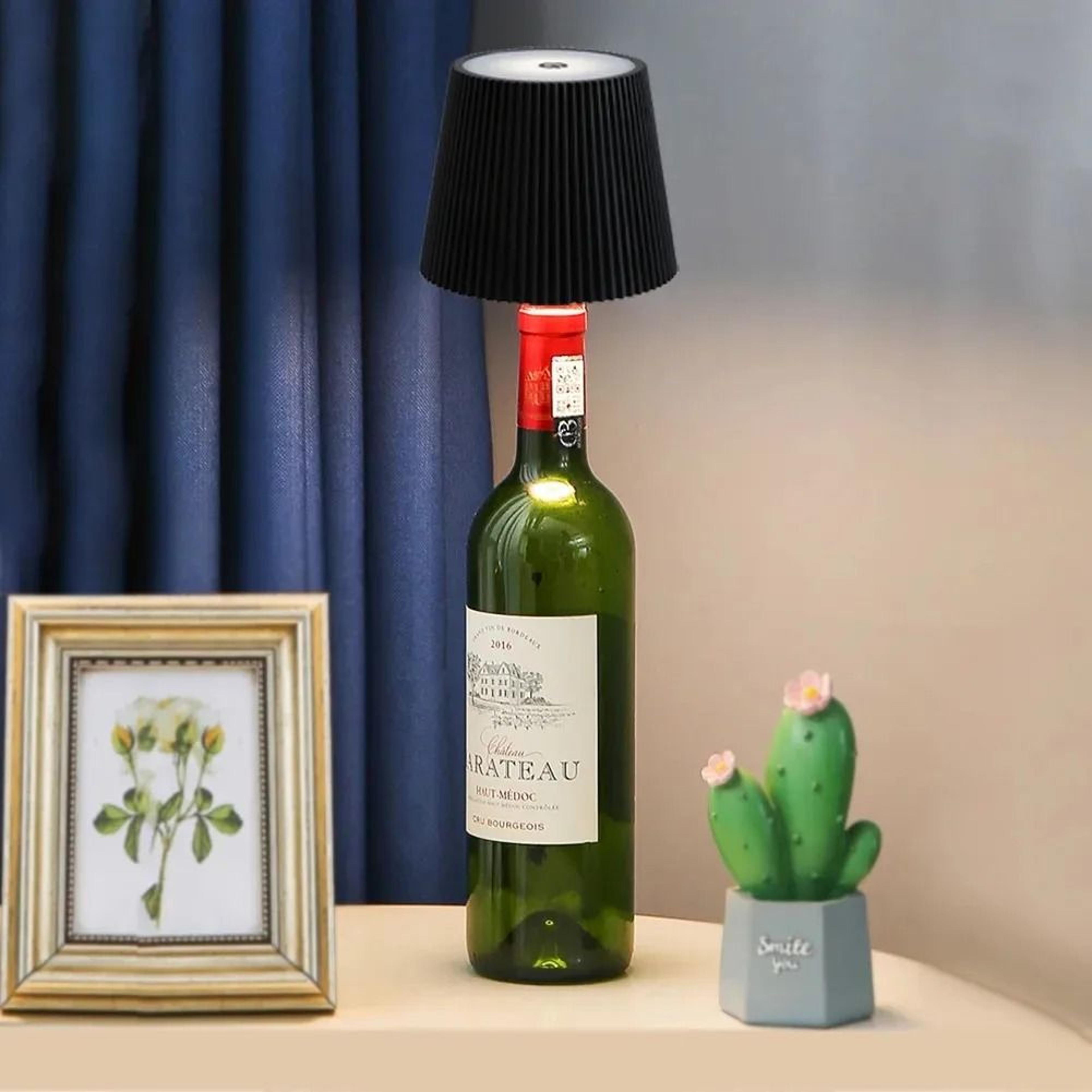 Wireless Bottle Table Lamp Touch Control 3 Colors Stepless Dimming Night Light For Wine Bottles 3