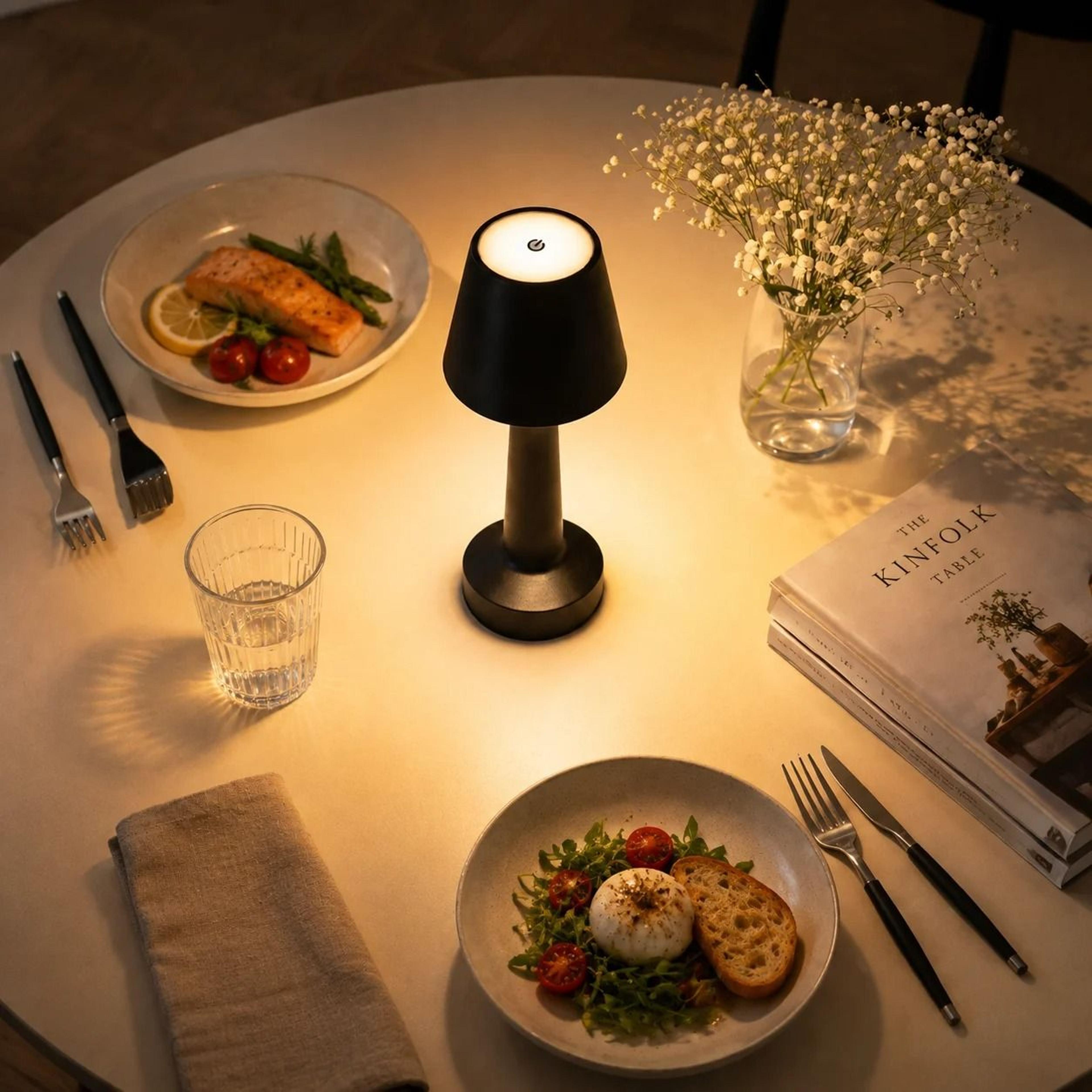 LED Mushroom Table Lamp Wireless Rechargeable Touch Control Dimmable Bedside Night Light Minimalist 1