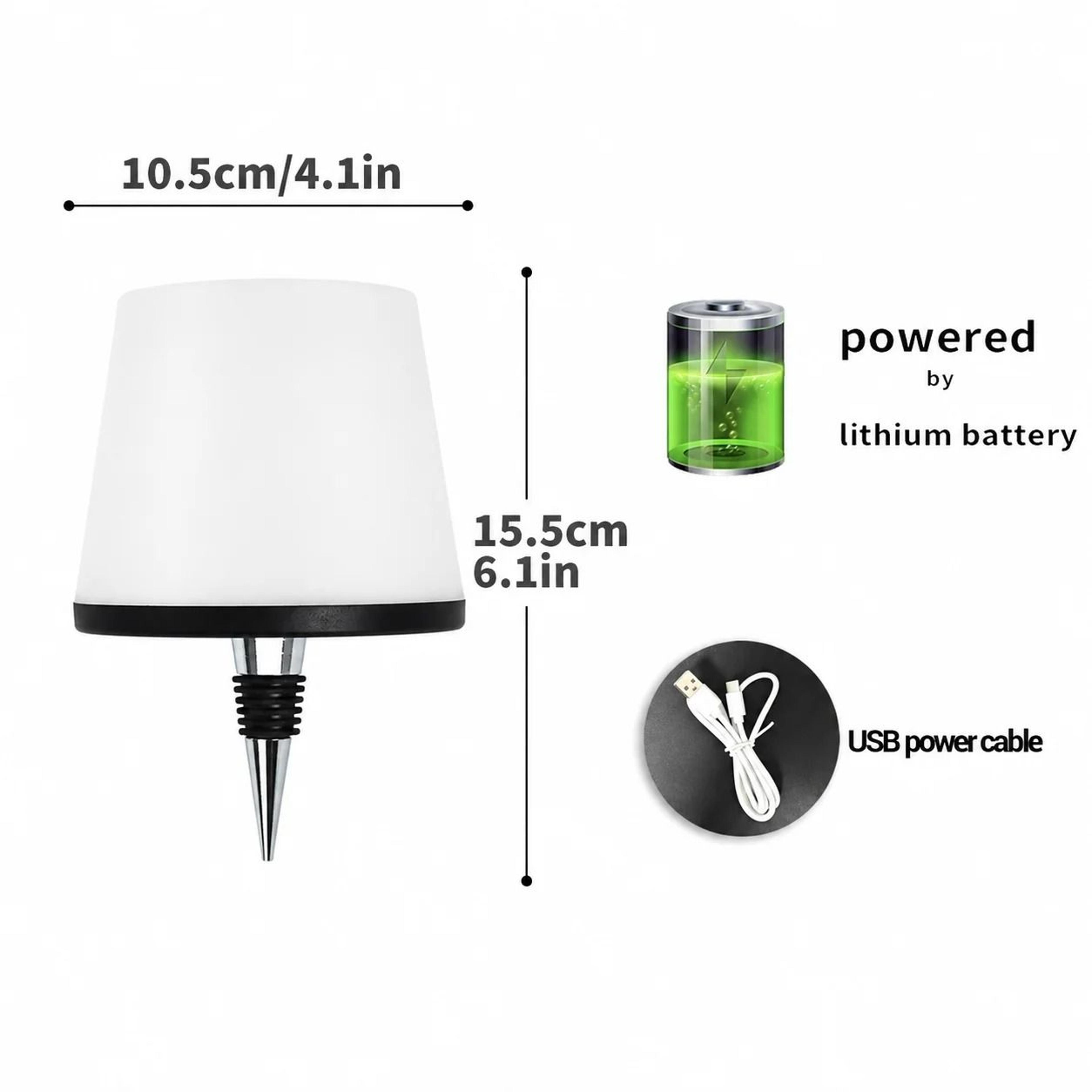 LED Wine Bottle Lamp Rechargeable USBC Touch Sensor 3 Color Adjustable Brightness For Party Decor 5