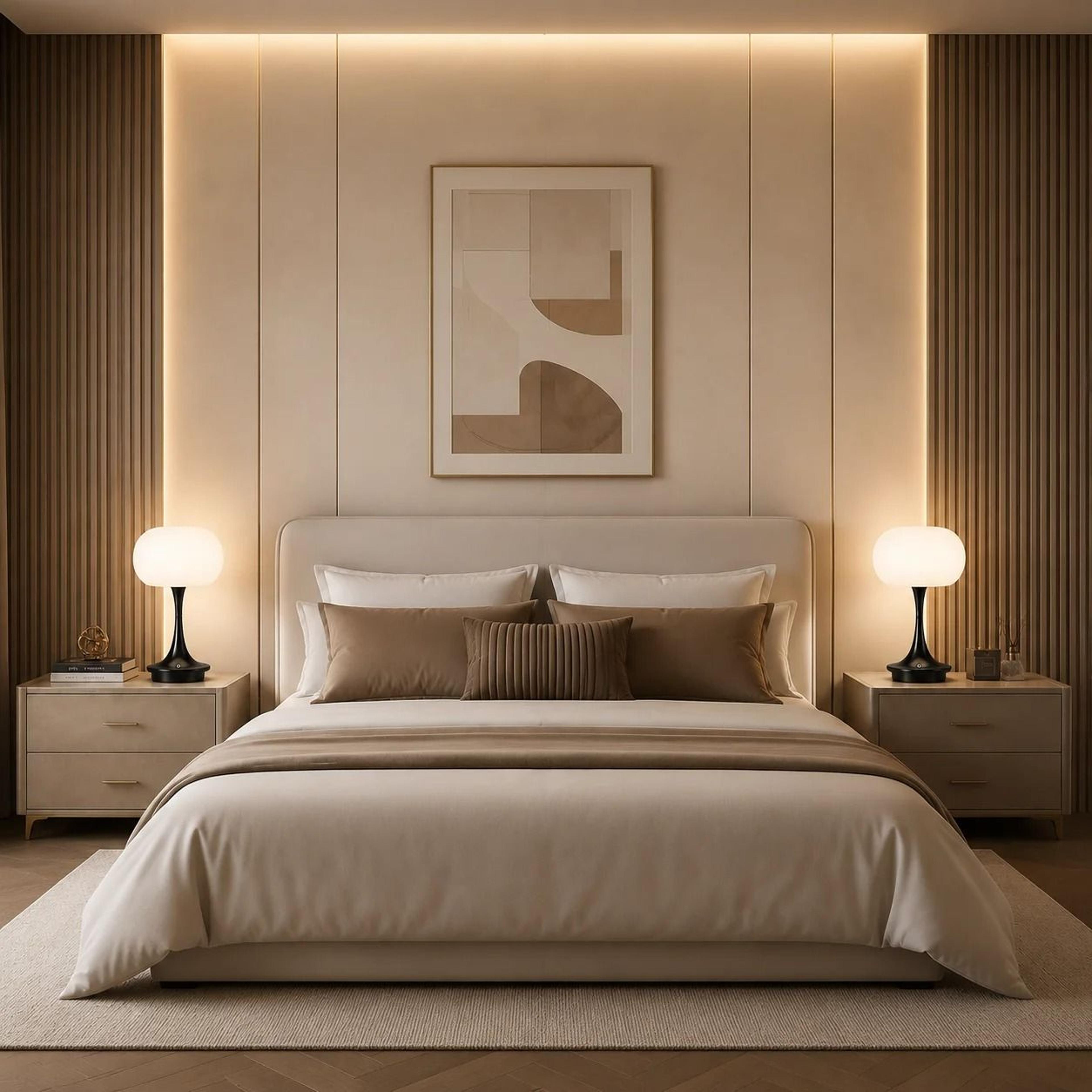 Modern Mushroom Table Lamp Wireless Rechargeable LED Touch Control 3 Color Lights Gift Choice 2