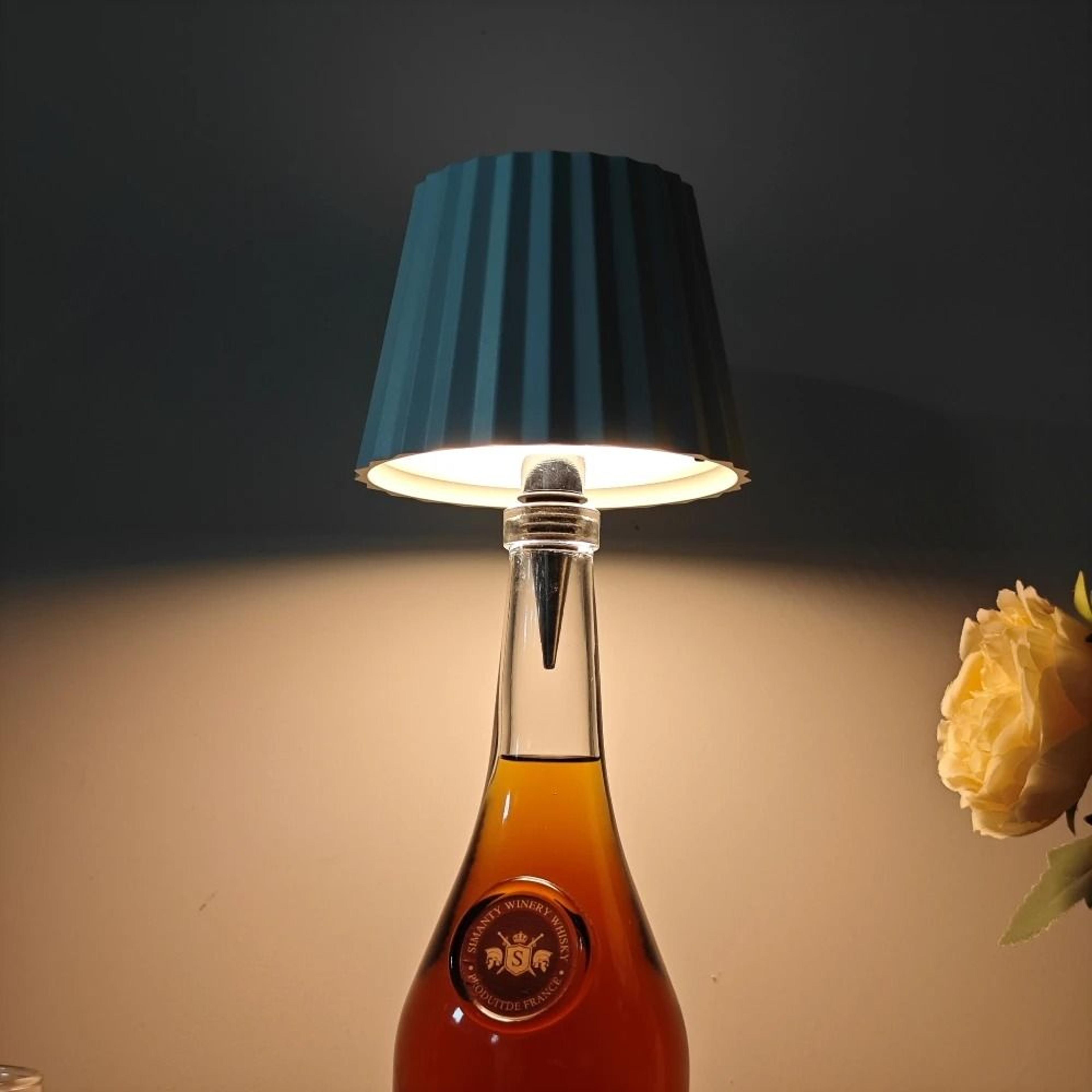 rechargeable led wine bottle light 3 colors dimmable bar cafe atmosphere lamp creative desk light