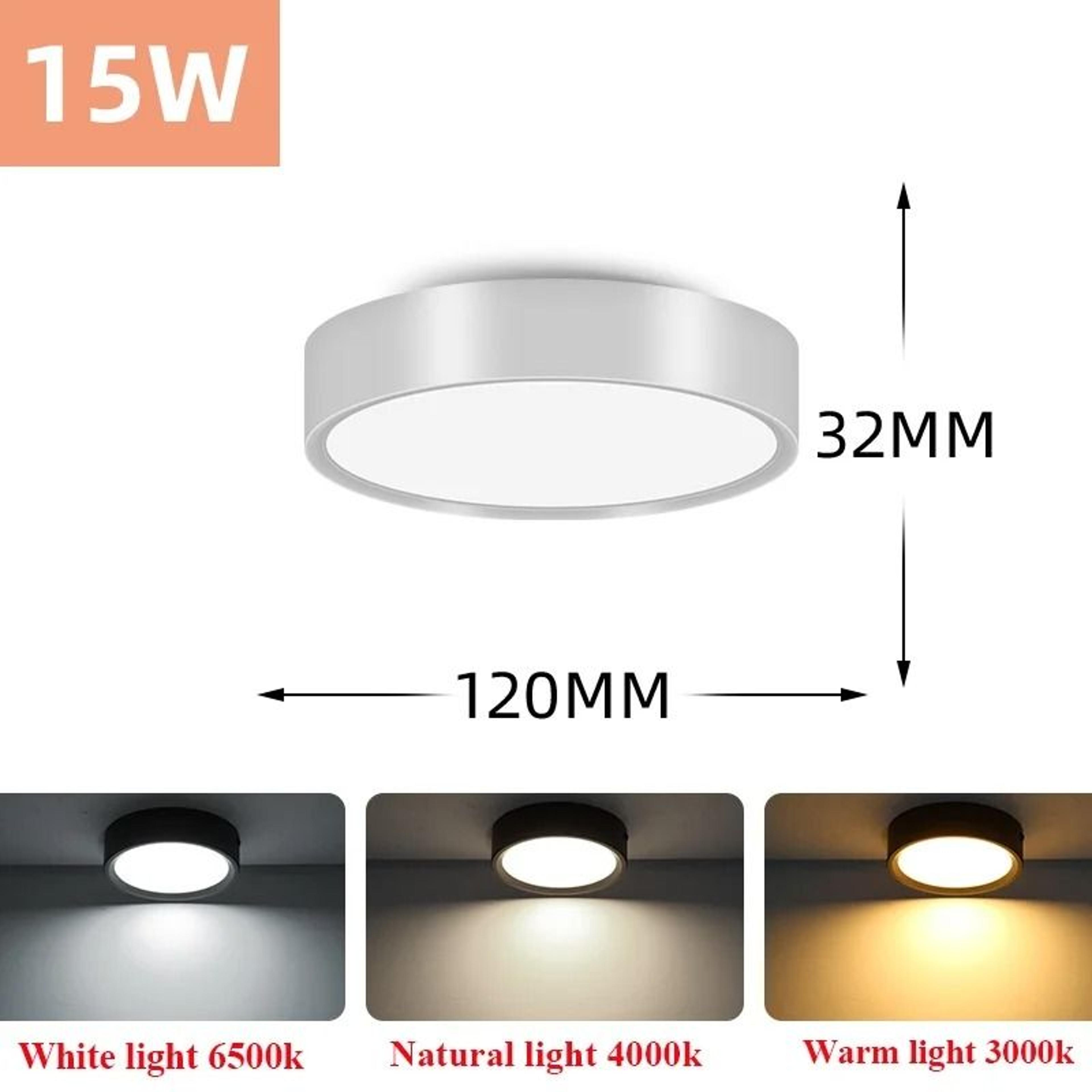 3 Color LED Ceiling Light Surface Mounted Ultra Thin Downlight Panel Lamp 10