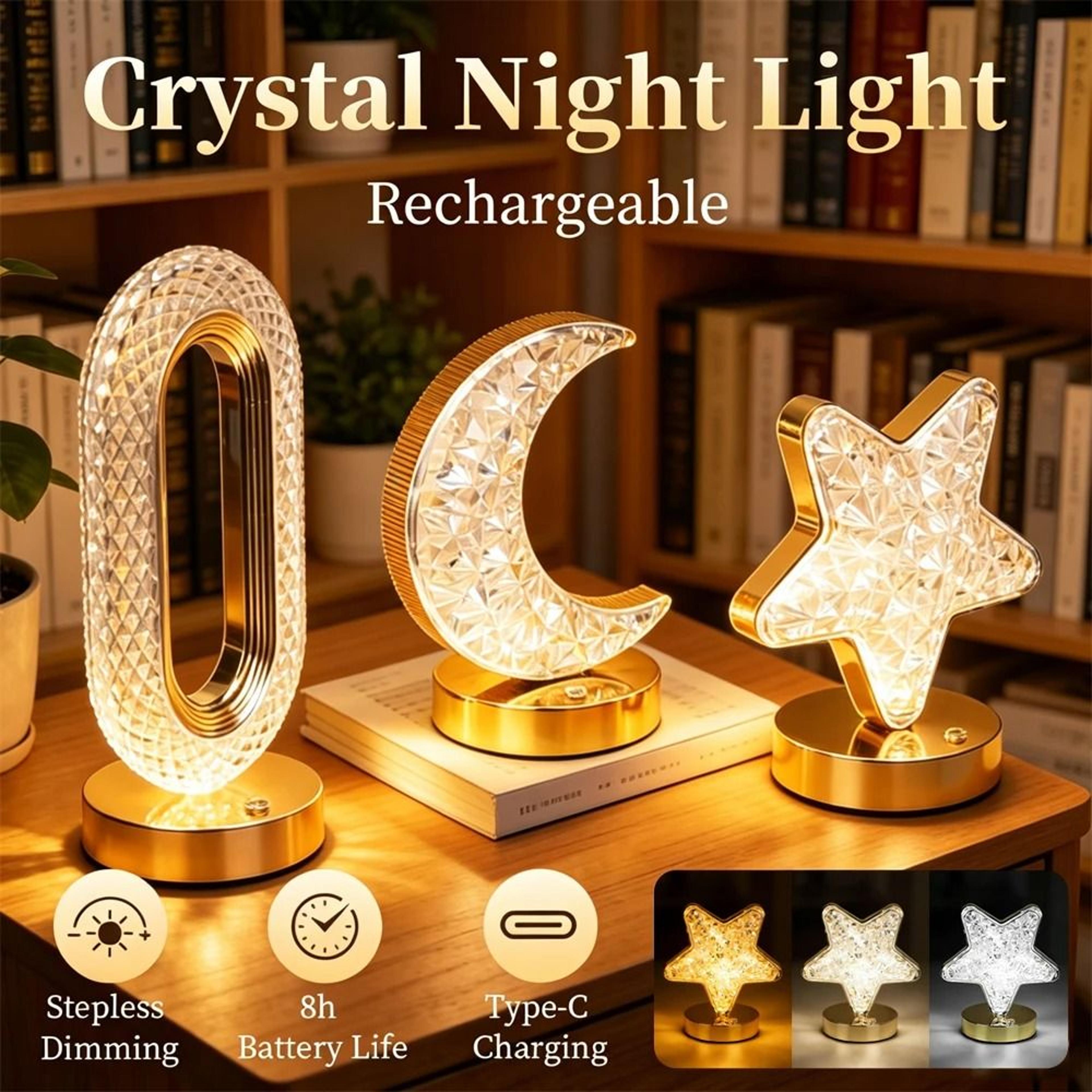 led night light 3 color stepless dimmable bedside lamp usb rechargeable portable table light