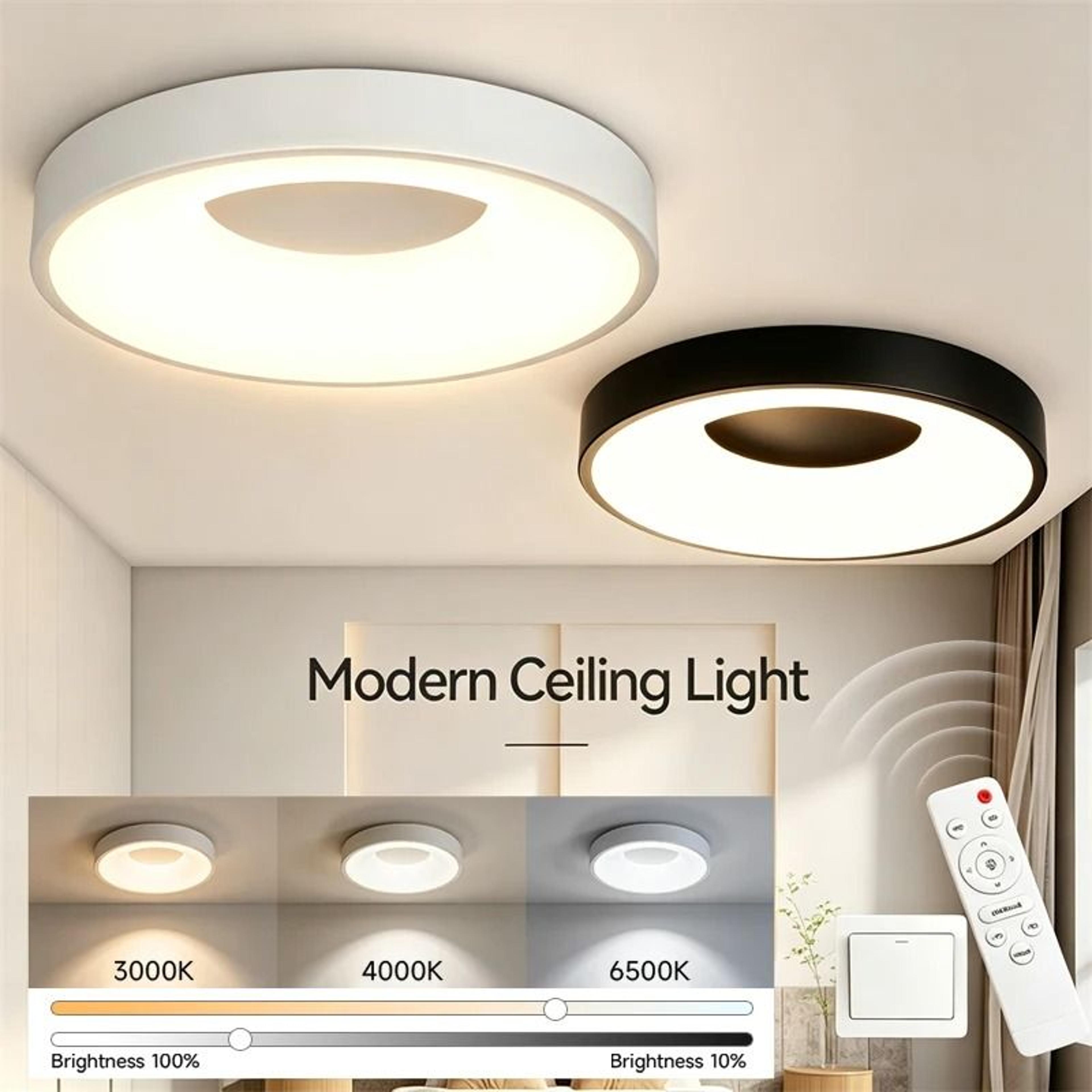 3 color led ceiling light remote dimmable modern lamp living room bedroom