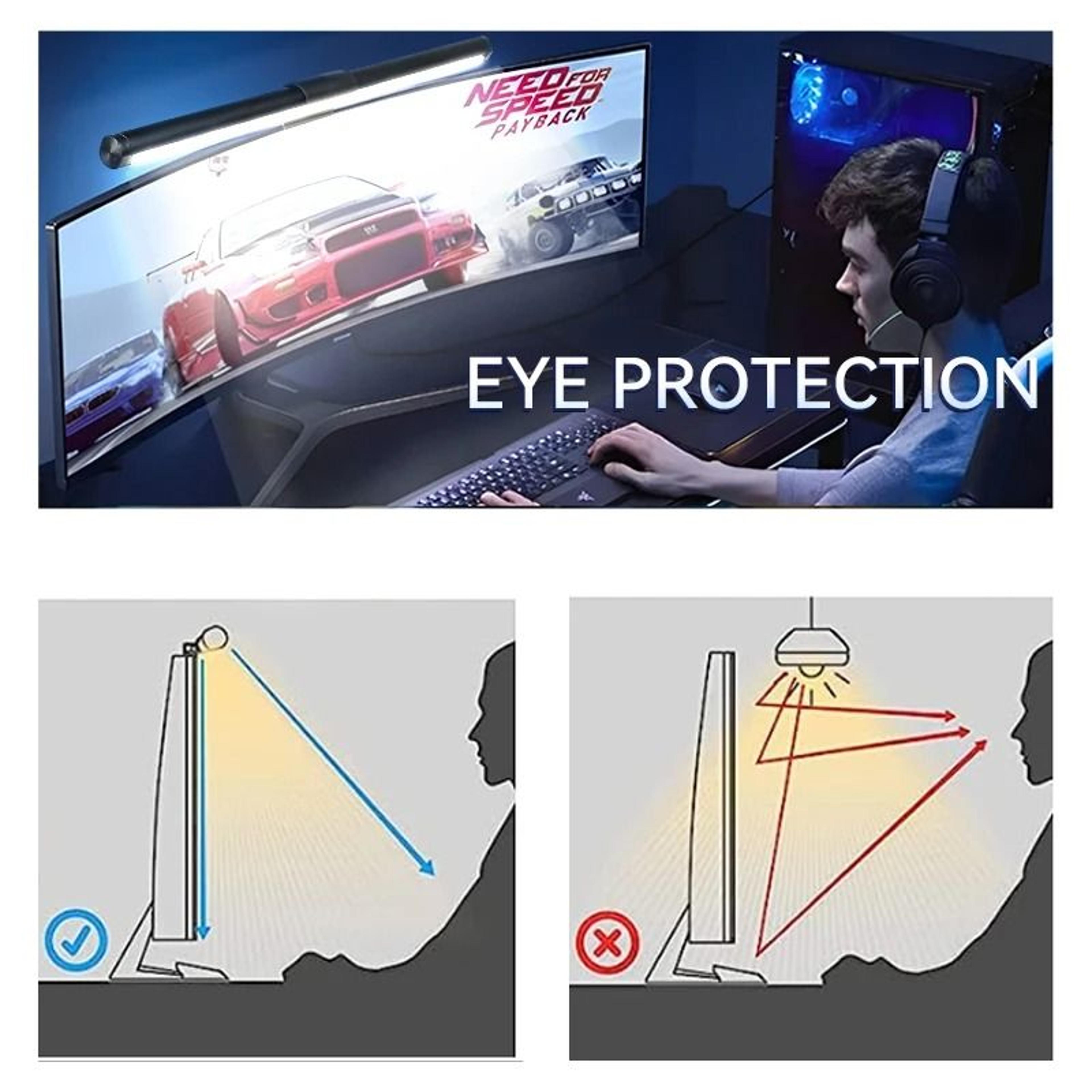Curved RGB LED Monitor Light Bar Computer Screen Lamp Touch Dimmable USB PC Desk Reading Office 4