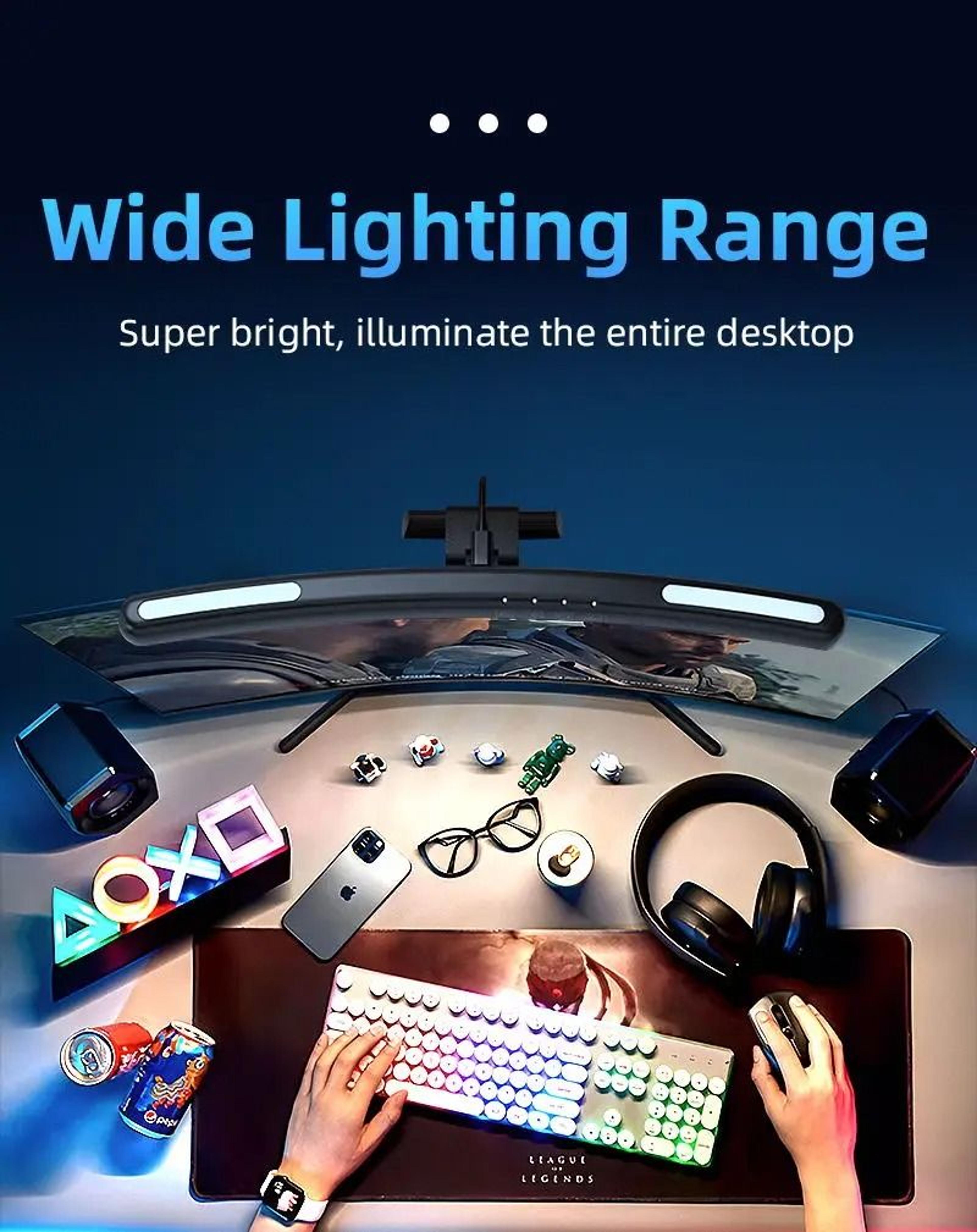 RGB LED Screen Light Bar Computer Monitor Hanging Lamp Touch Dimmable USB Backlight 2