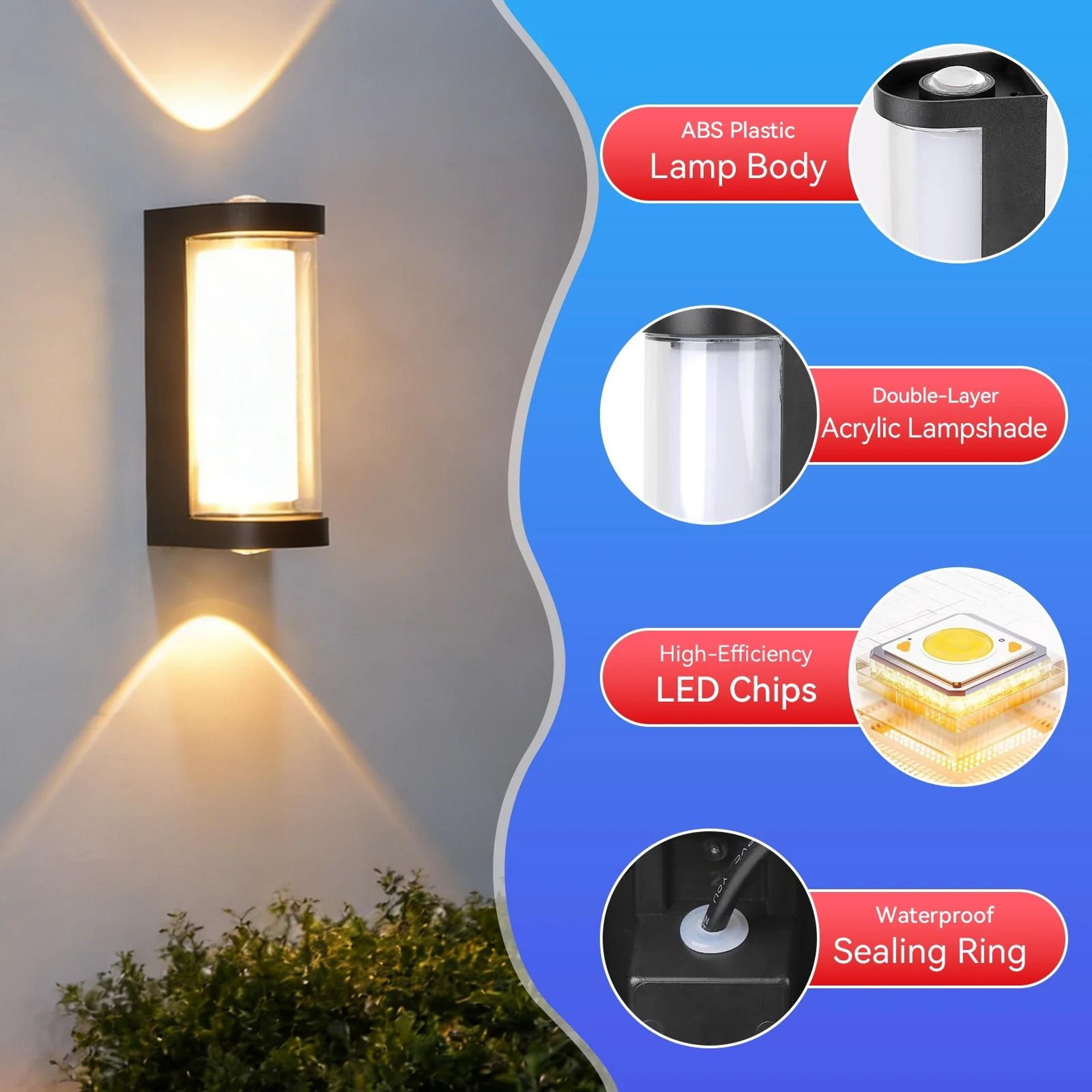 Outdoor 12W LED Wall Lamp IP65 Waterproof Modern Garden Corridor Light 2