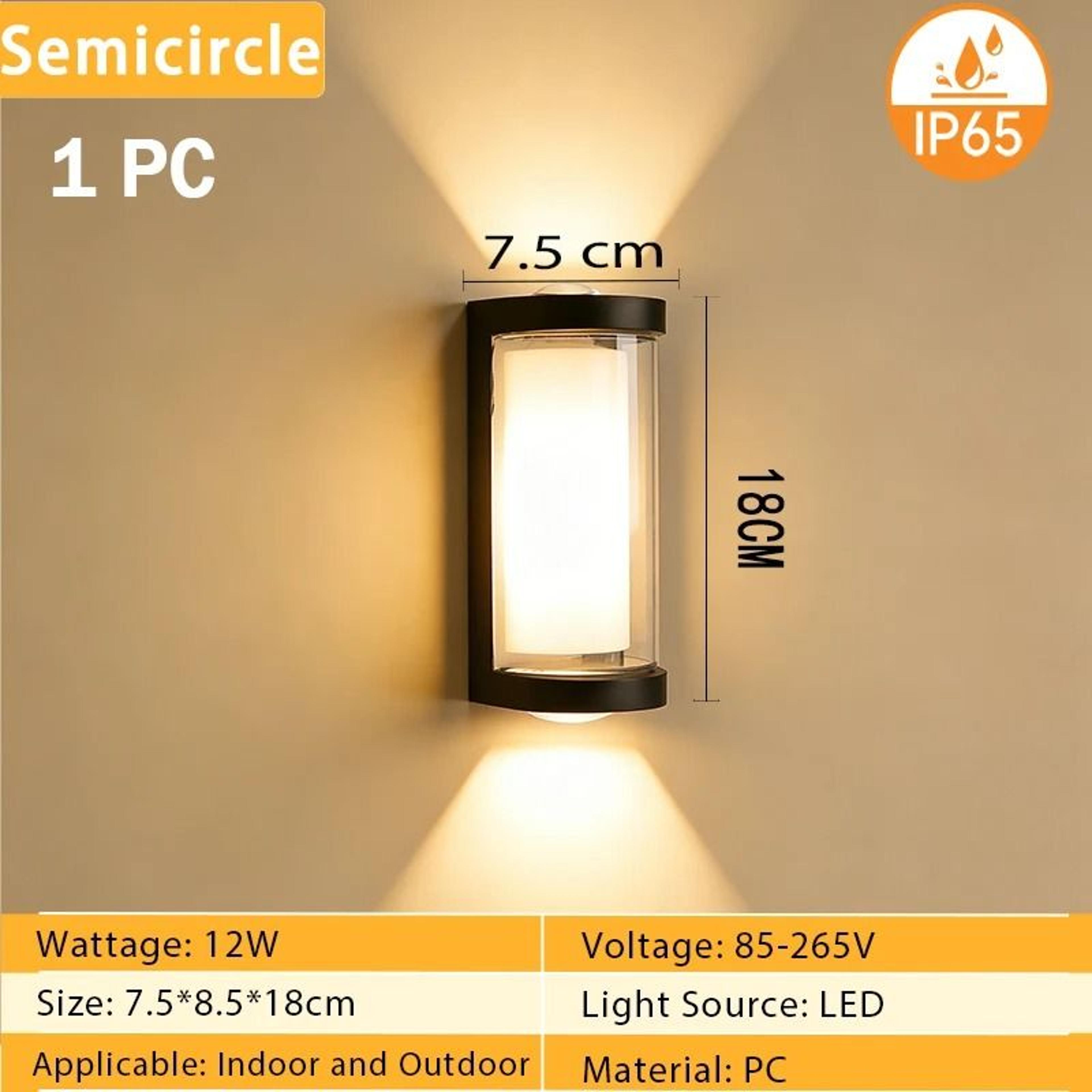 Outdoor 12W LED Wall Lamp IP65 Waterproof Modern Garden Corridor Light 8