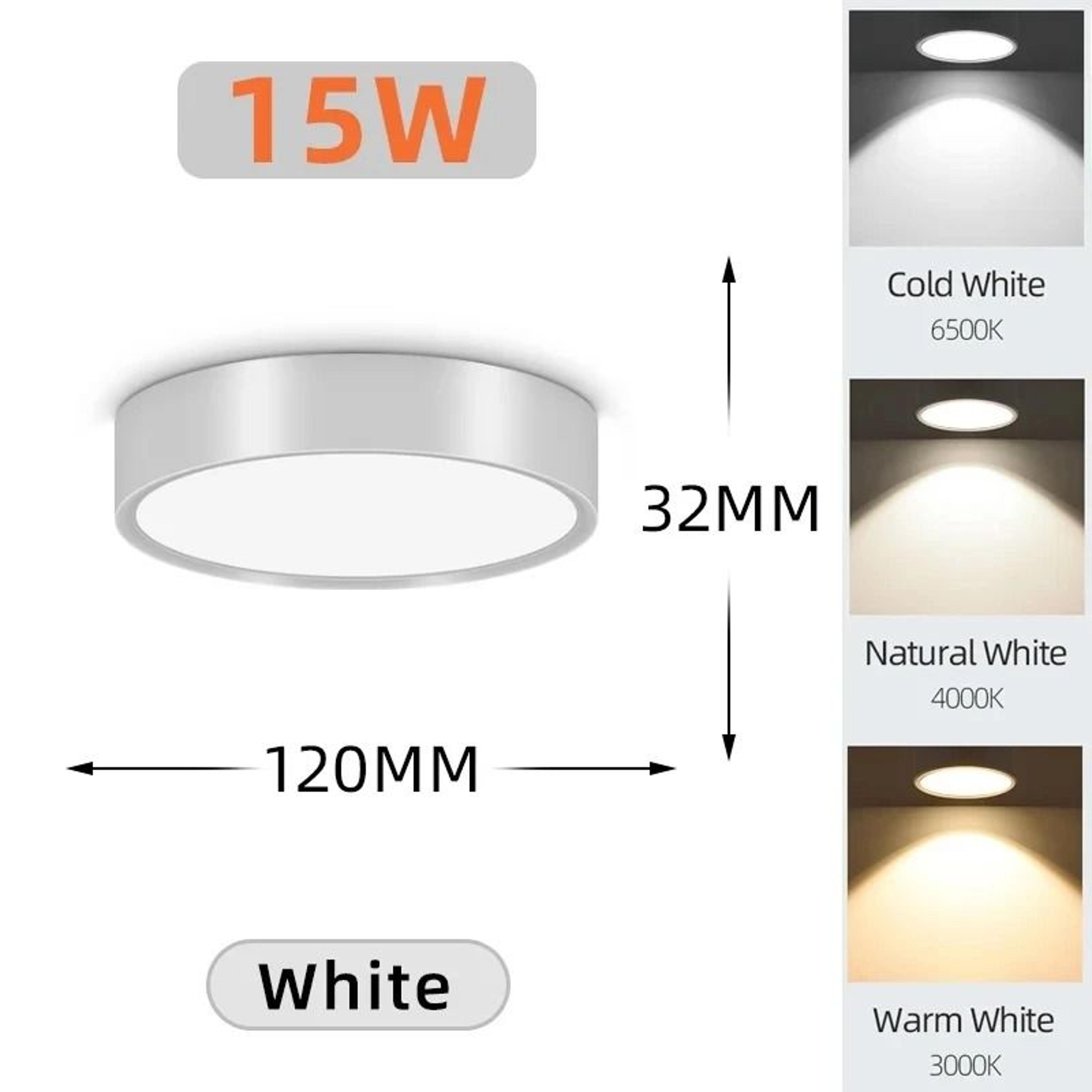 Modern LED Ceiling Spotlight 15W 25W Tricolor Surface Mount Downlight Kitchen Entrance Lamp 17