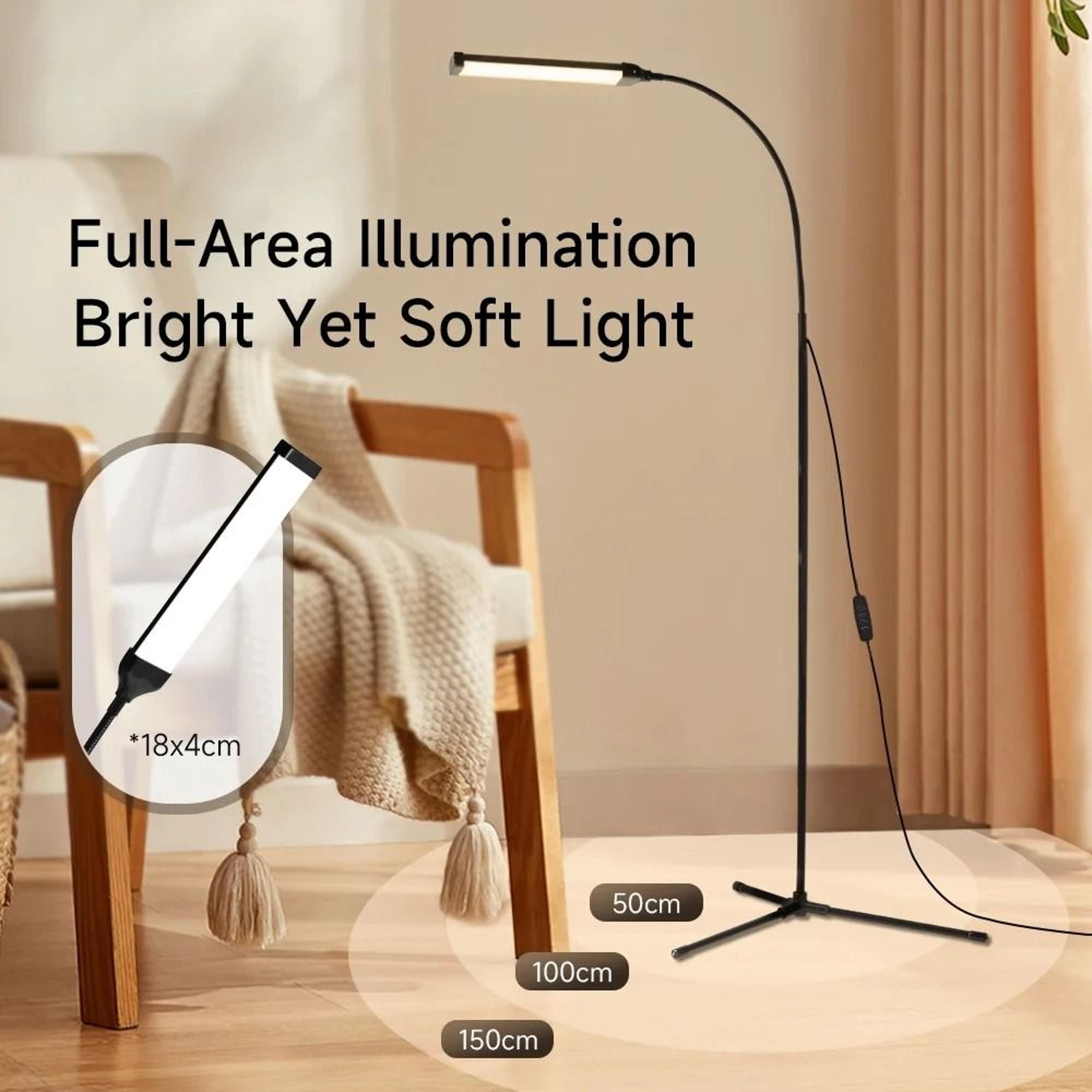 Modern Dimmable LED Floor Lamp Remote Control Stand Light Bedroom Study Office 2
