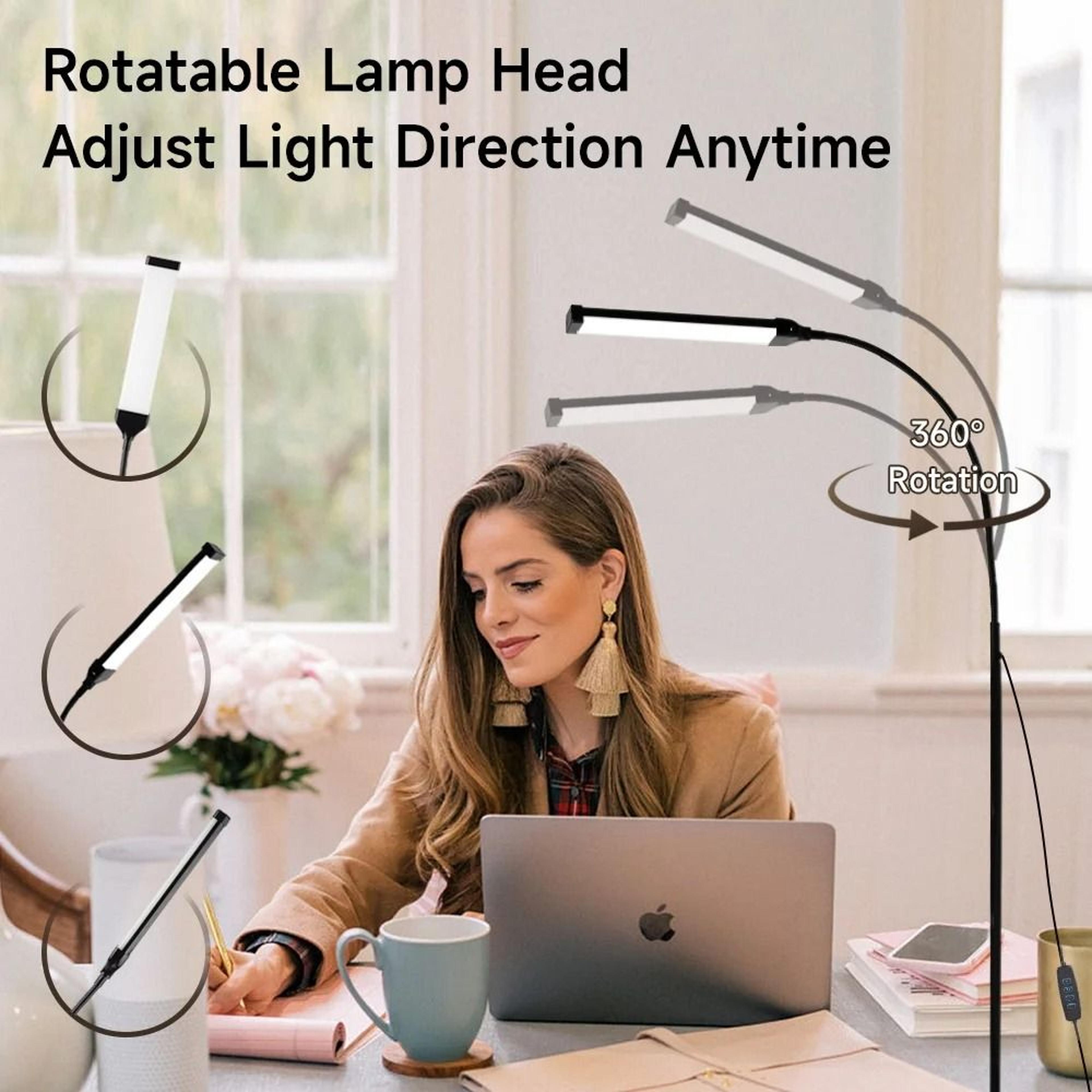 Modern Dimmable LED Floor Lamp Remote Control Stand Light Bedroom Study Office 3