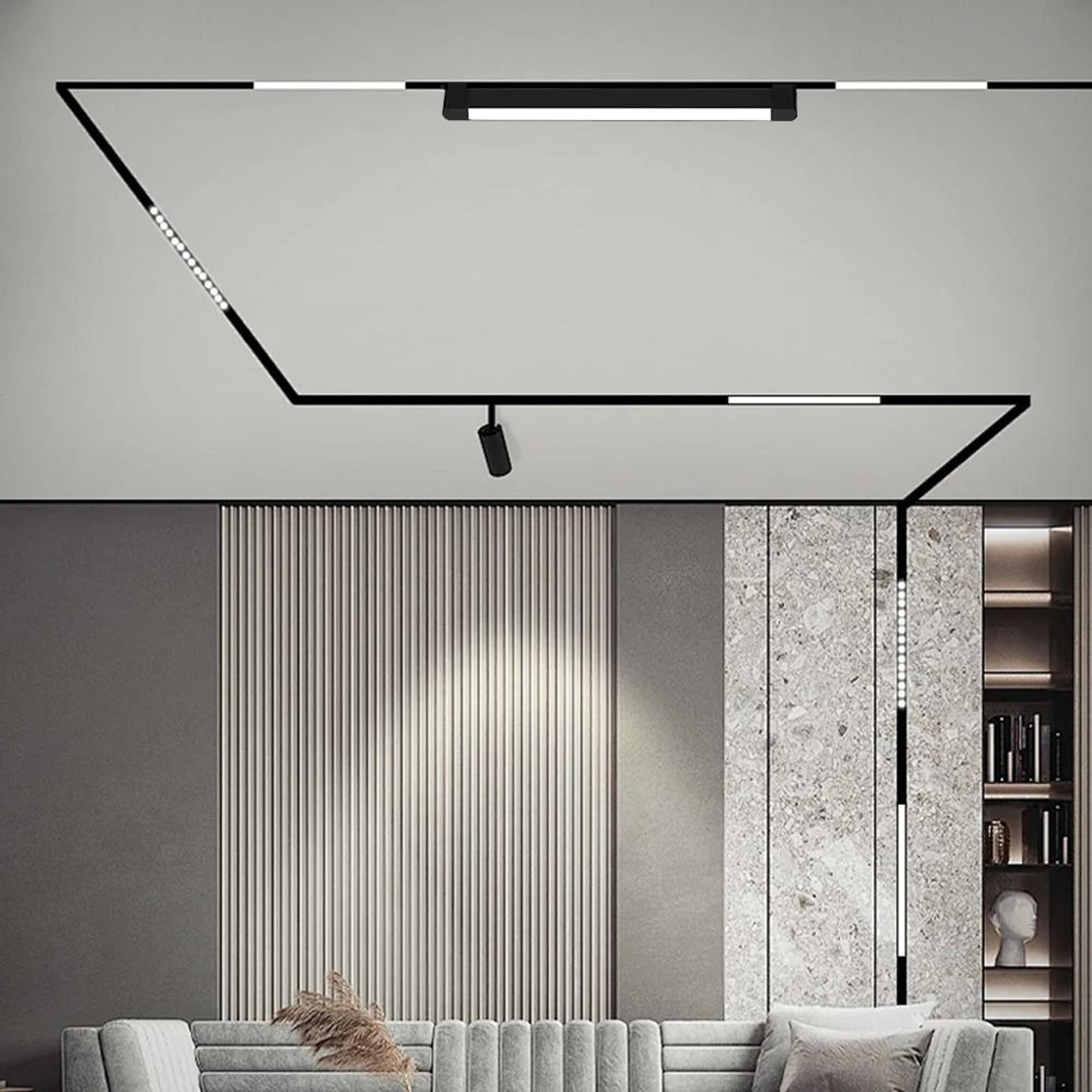 Modern LED Track Linear Floodlight Tricolor Rail Ceiling Lamp Home Decor Clothing Store 5