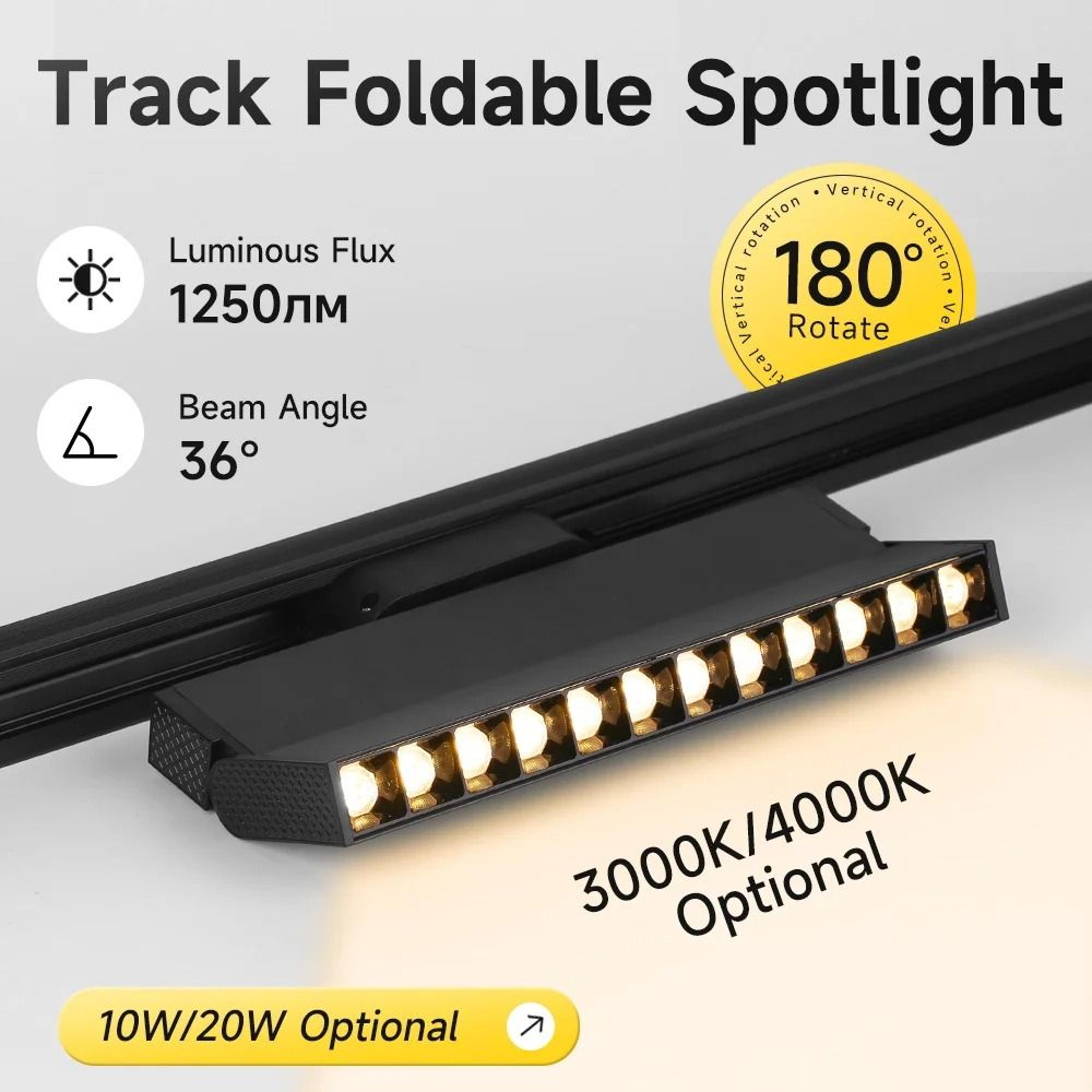adjustable foldable led track spotlight 85 to 265v rail lamp 10w 20w ceiling fixture living room gallery