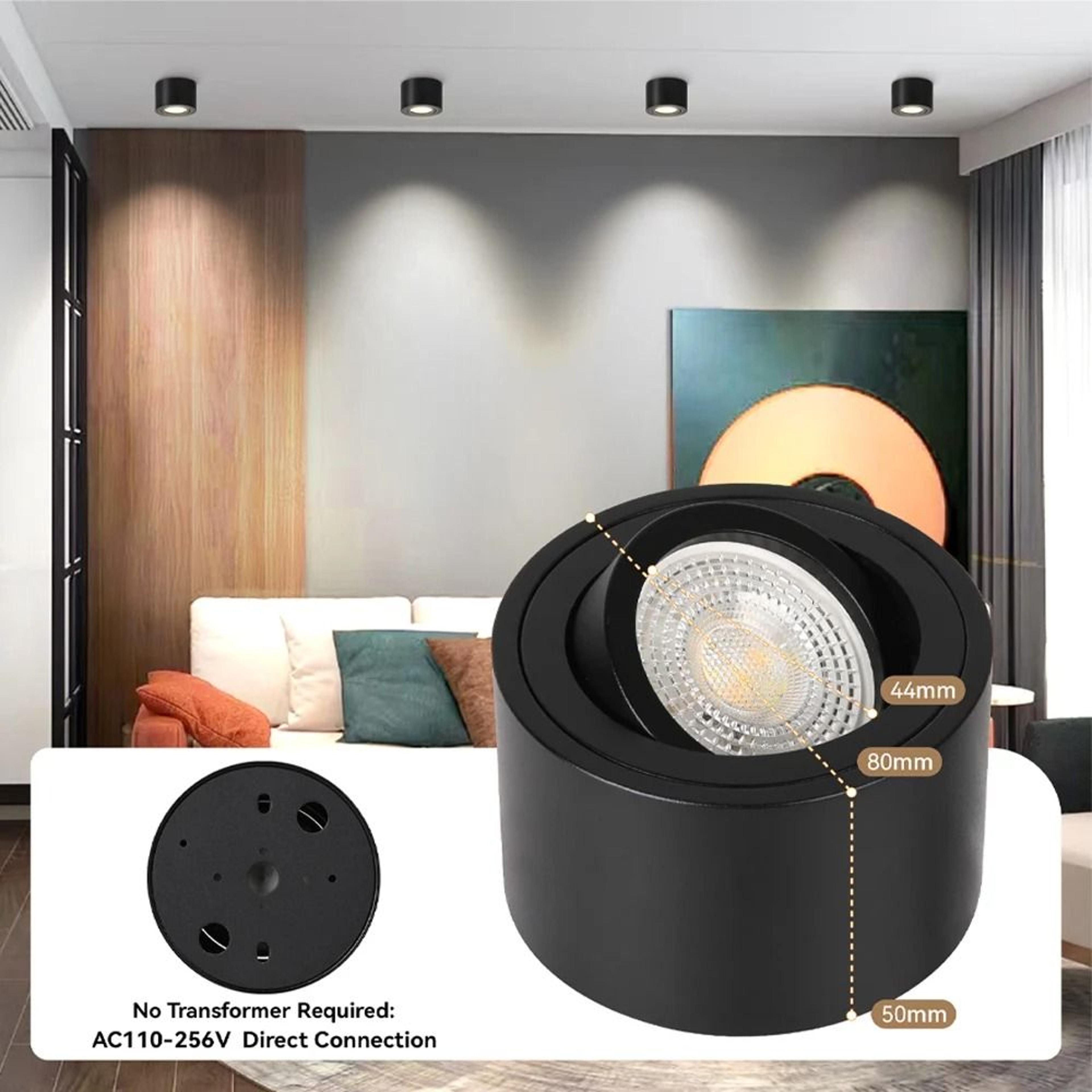 adjustable angle led ceiling downlight dimmable surface mount spotlight interior home fixture