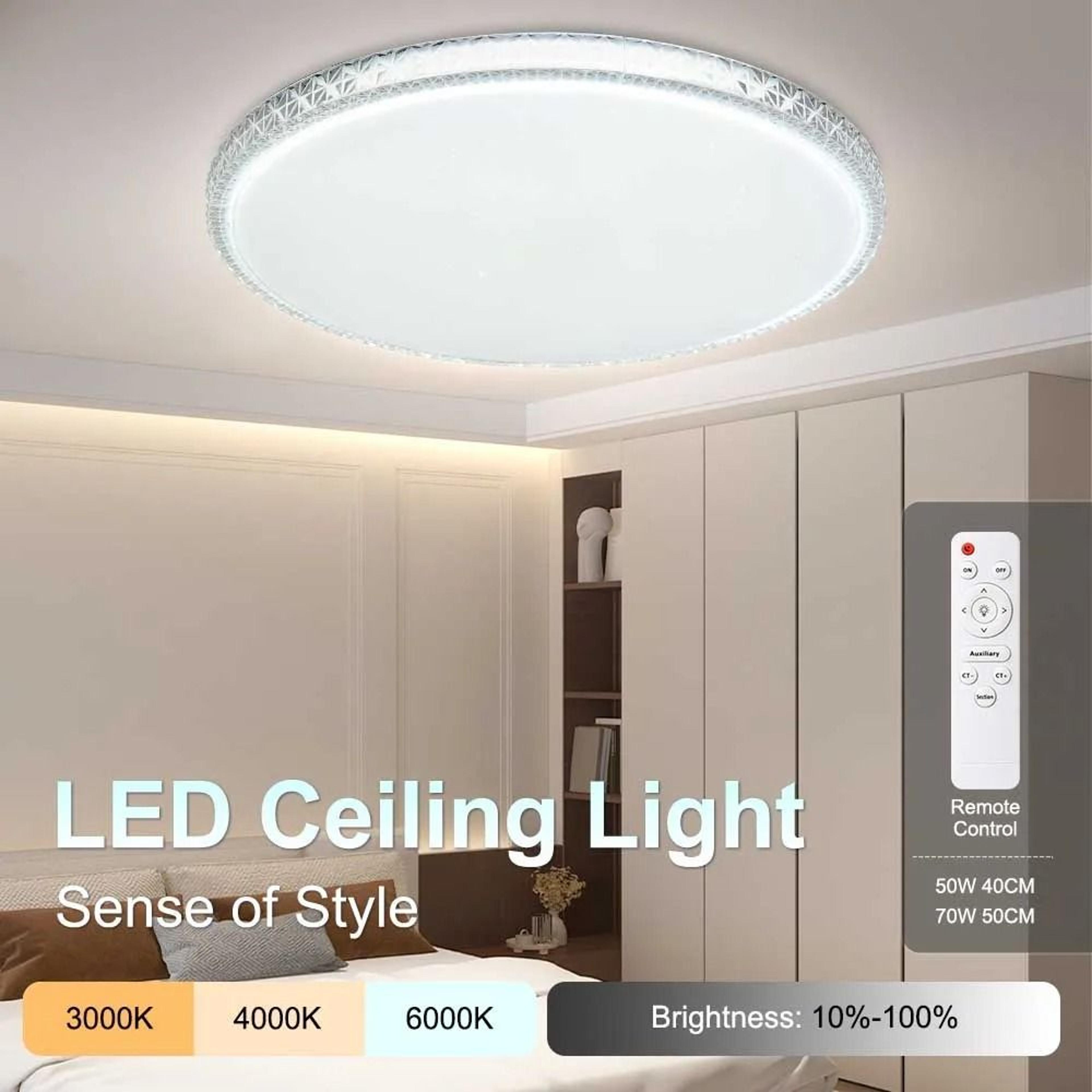 crystal frame led ceiling panel light 220v remote control dimmable indoor lamp living room bedroom