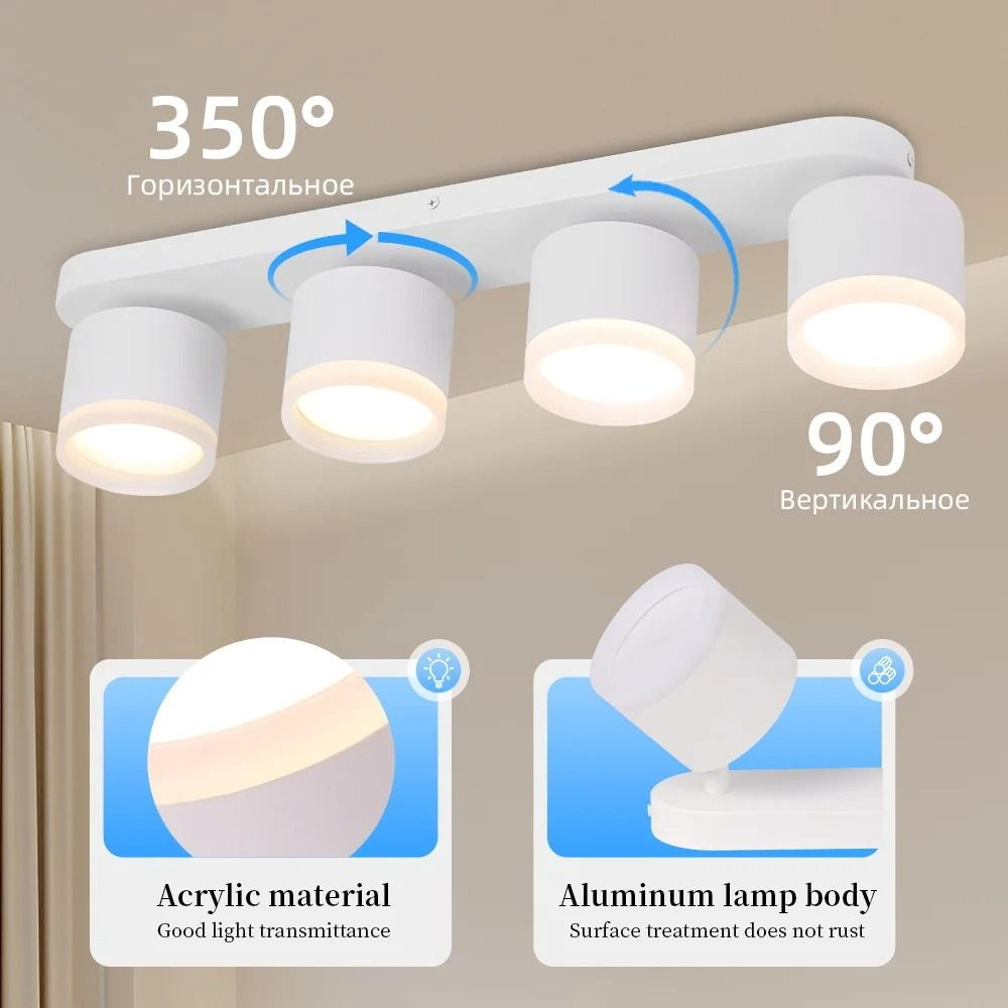 Surface Mount LED Ceiling Spotlight Replaceable Bulb Base 85 To 265V Downlight Living Room Bedroom  3