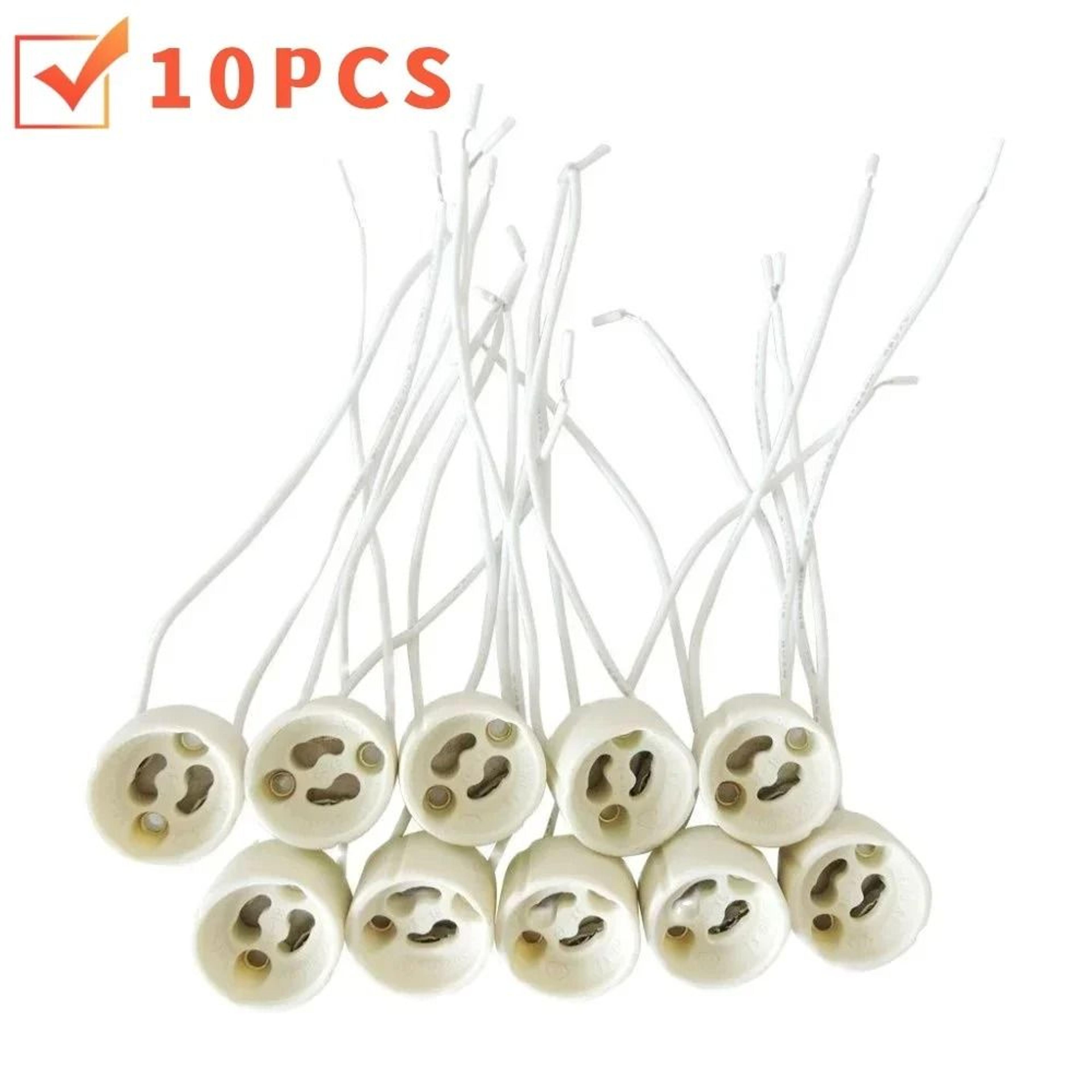 ceramic spotlight socket wiring cable lamp holder halogen led base fixture adapter wire set